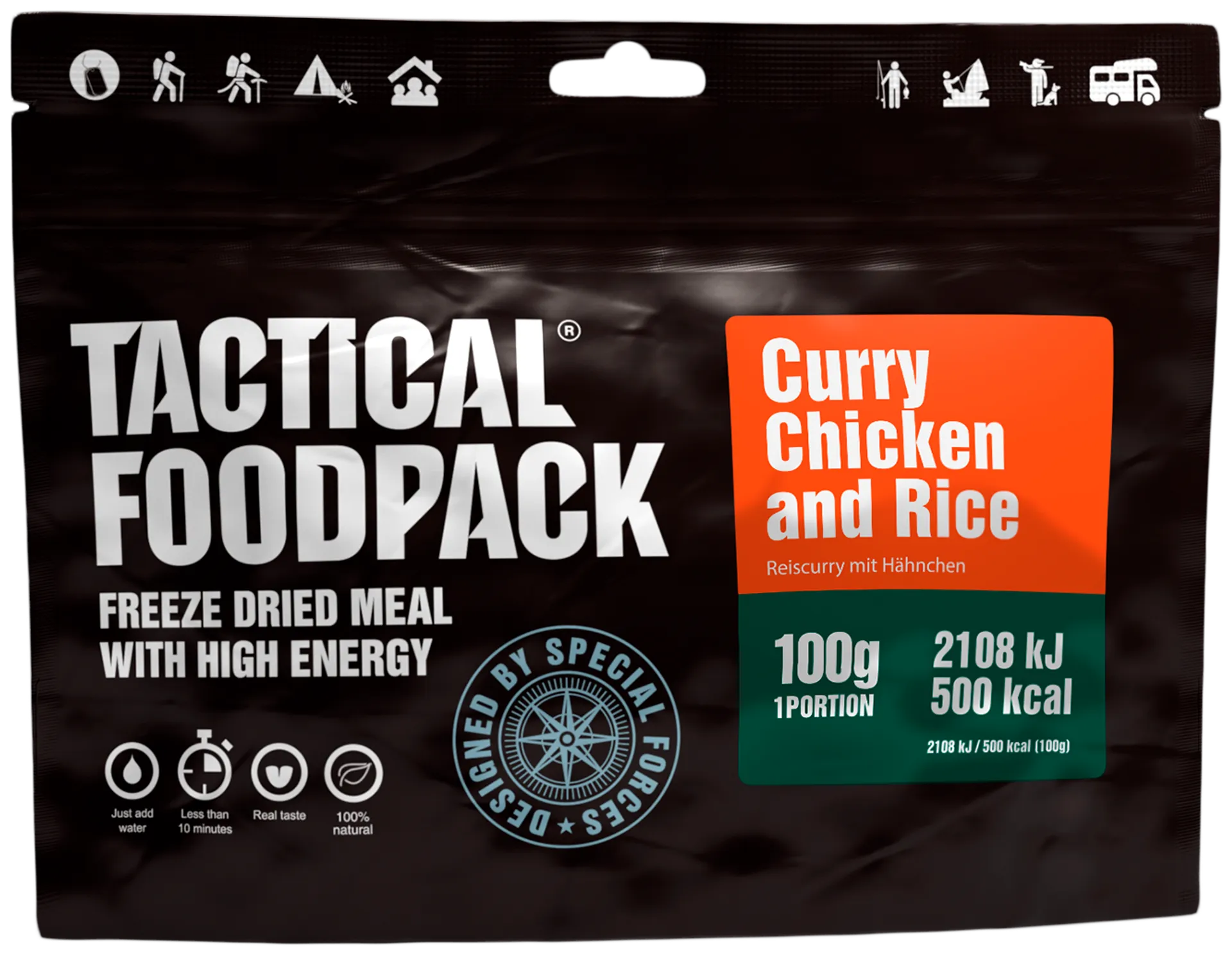 Tactical Foodpack currykanaa riisillä