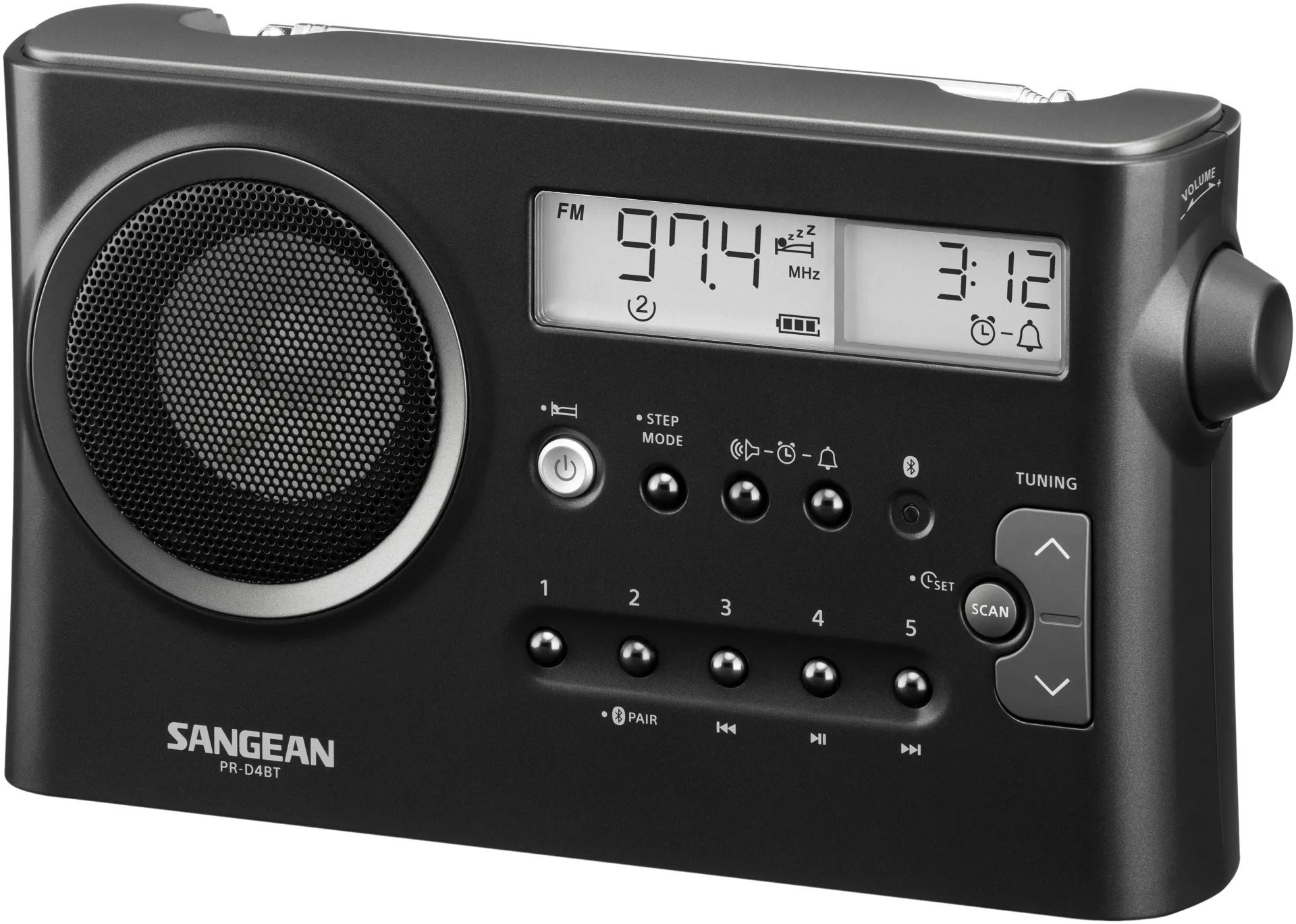 Sangean radio PR-D4BT tummanharmaa - 3