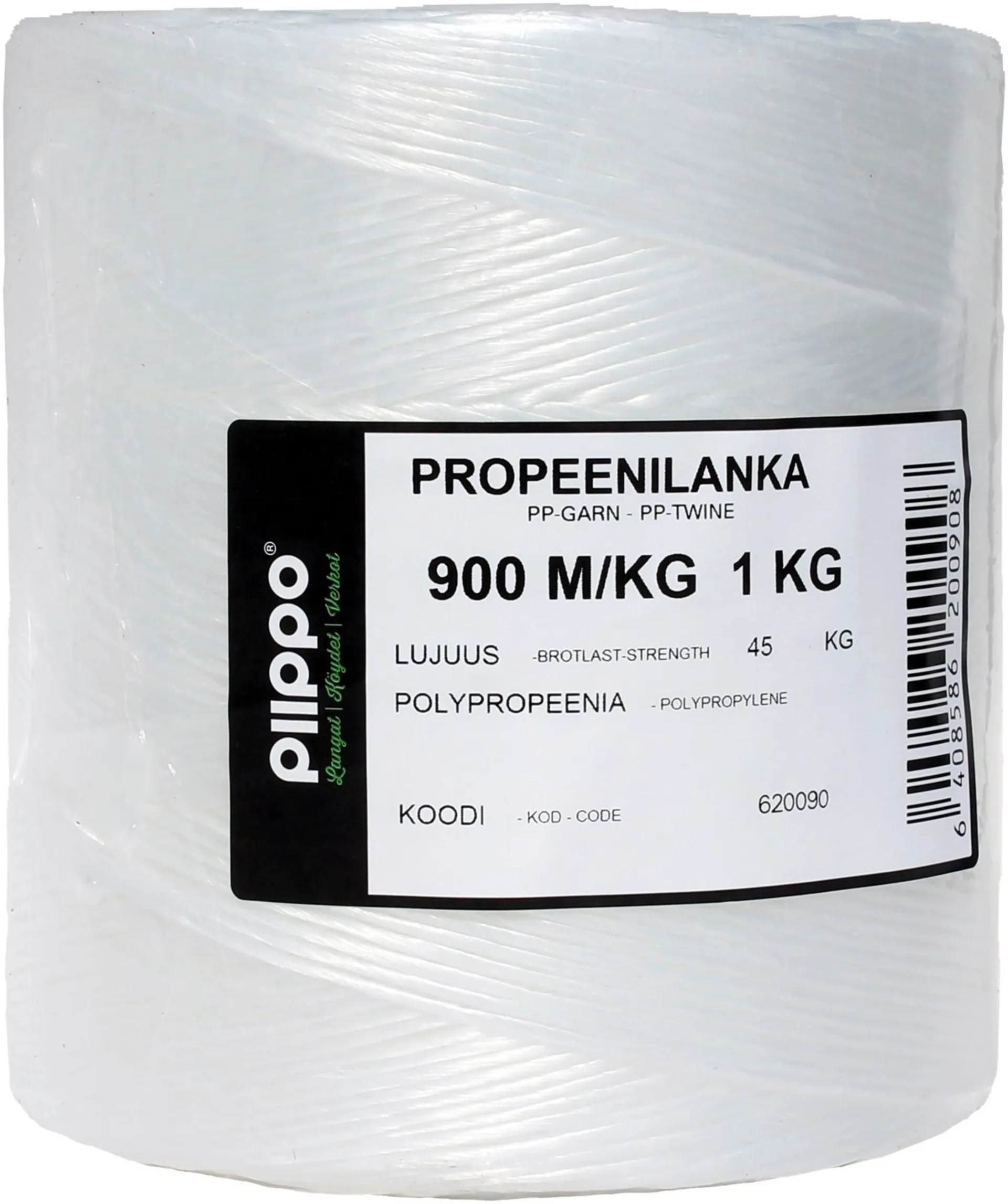 Piippo P-lanka 900m/kg, 1kg/rll, valkea