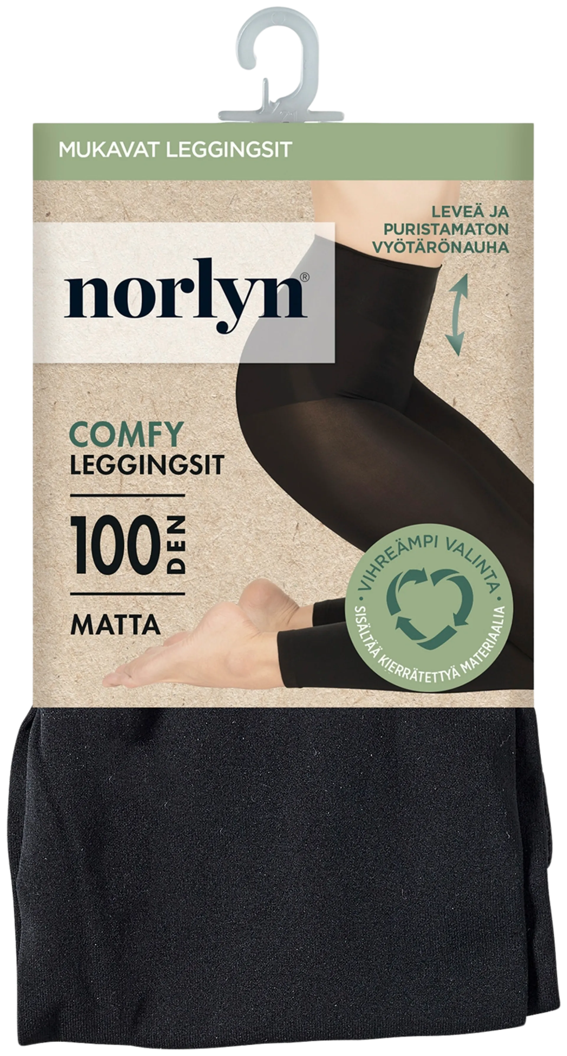Norlyn naisten leggingsit Comfy Opaque 100 denier - BLACK - 1