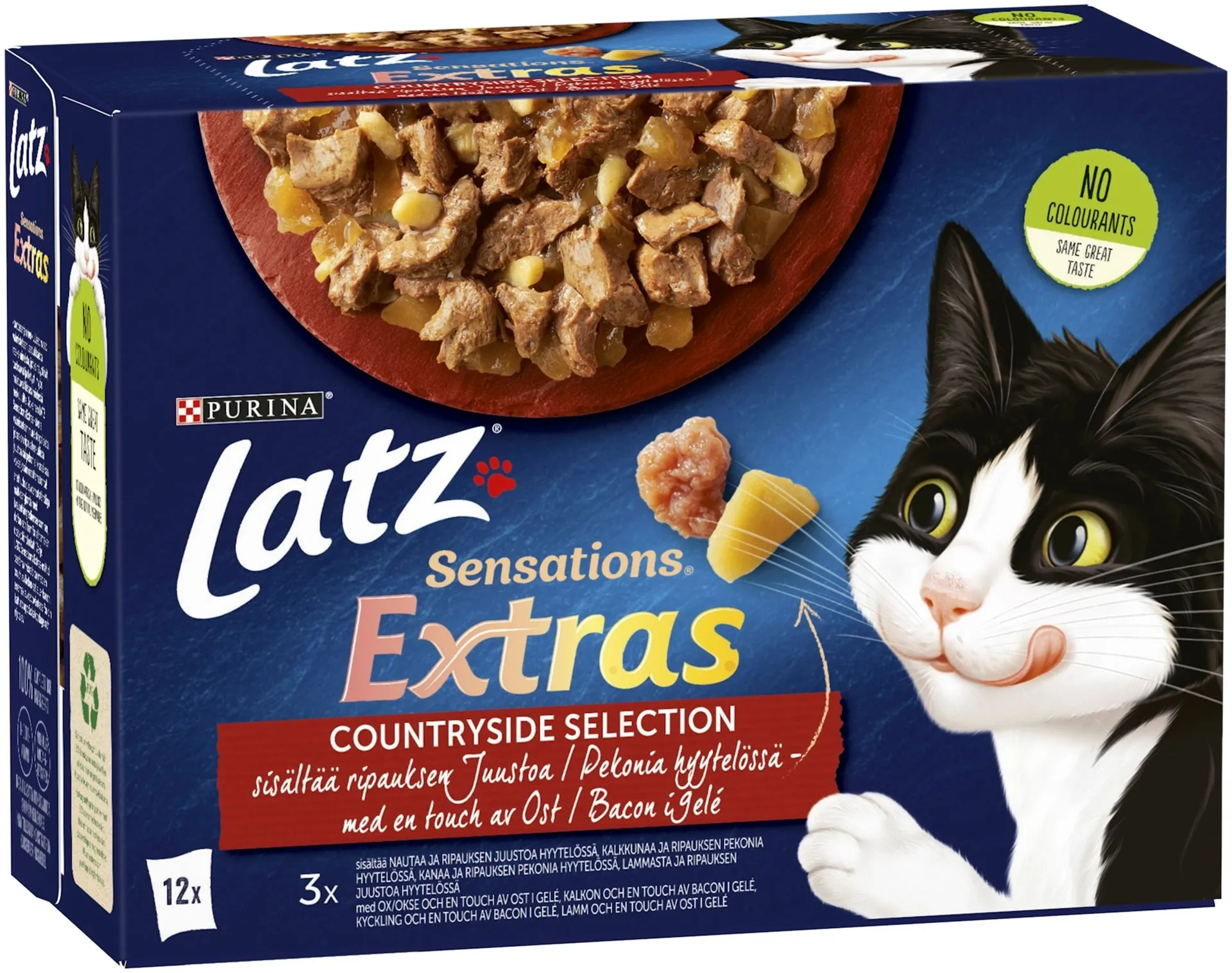 Latz Sensations Extras 12x85g Countryside lajitelma hyytelössä 4 varianttia kissanruoka