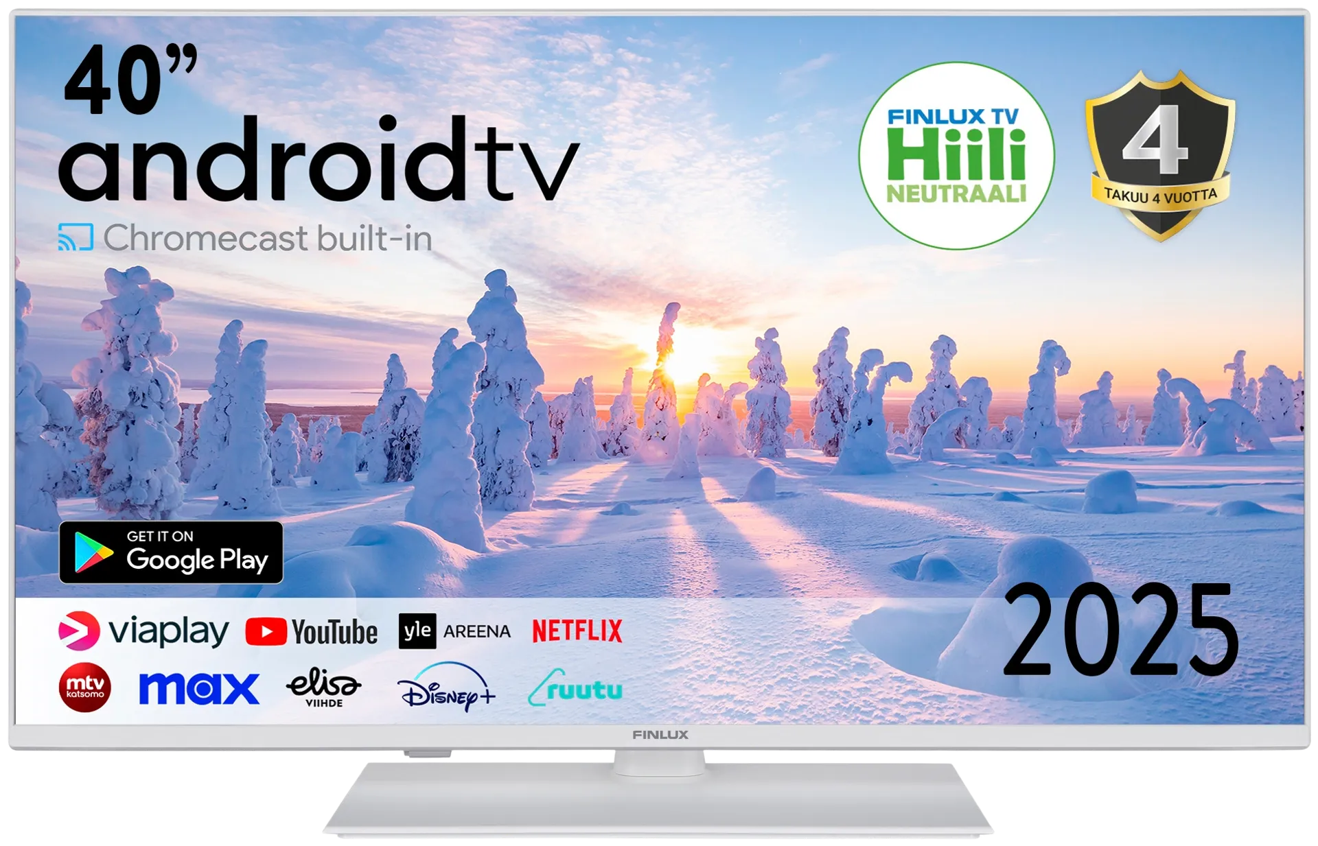 Finlux 40" FullHD Android Smart LED TV 40G8.2WCI valkoinen - 1