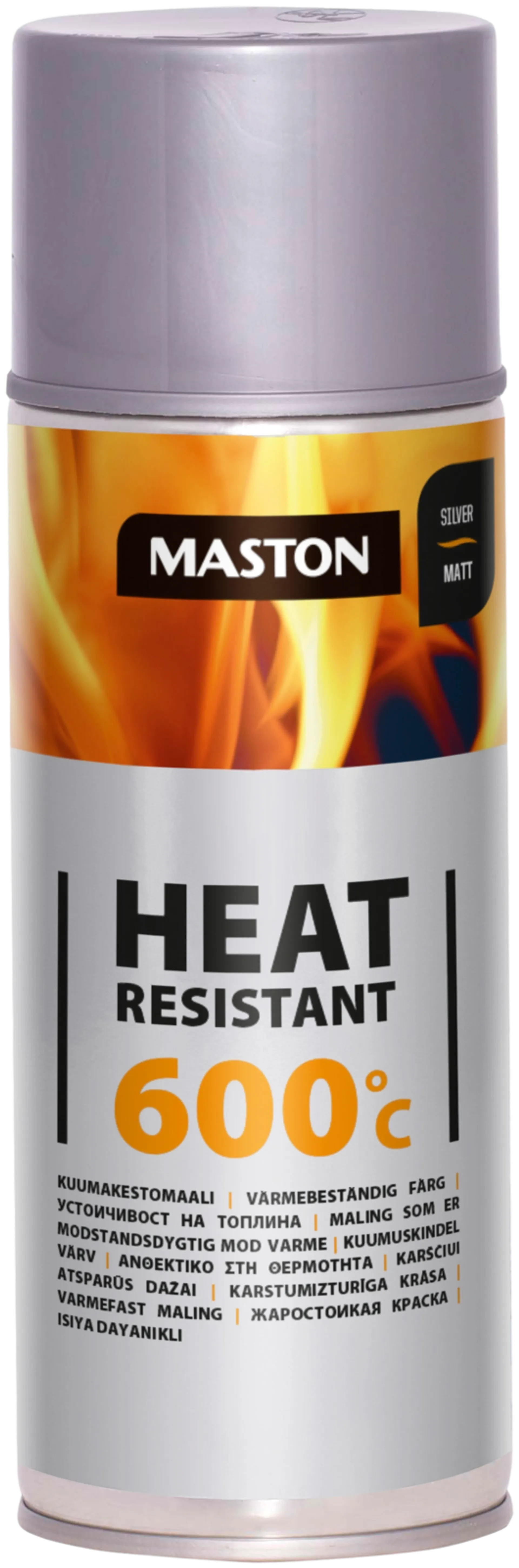 Maston kuumakestomaali 600°C spray hopea 400ml