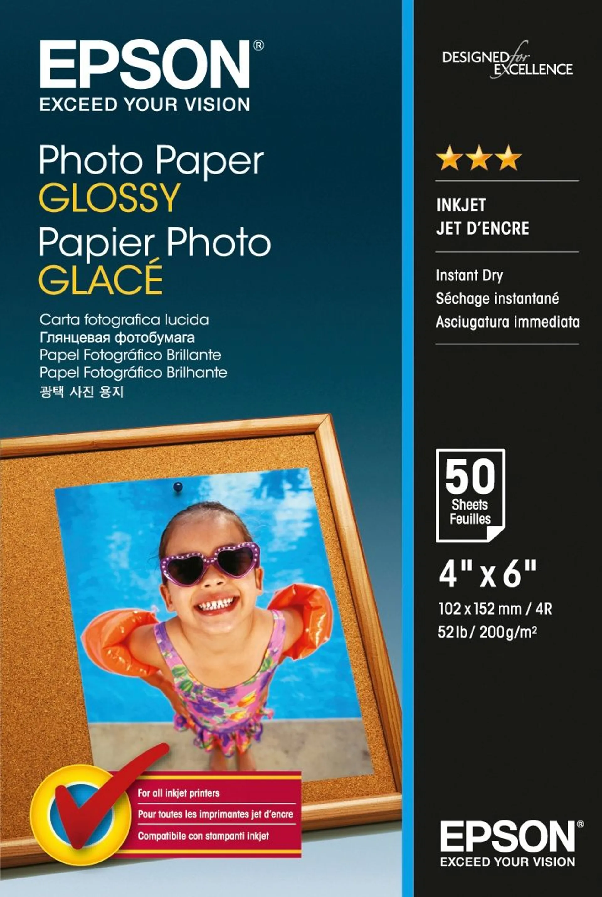 Epson Glossy valokuvapaperi 10x15cm 50 arkkia