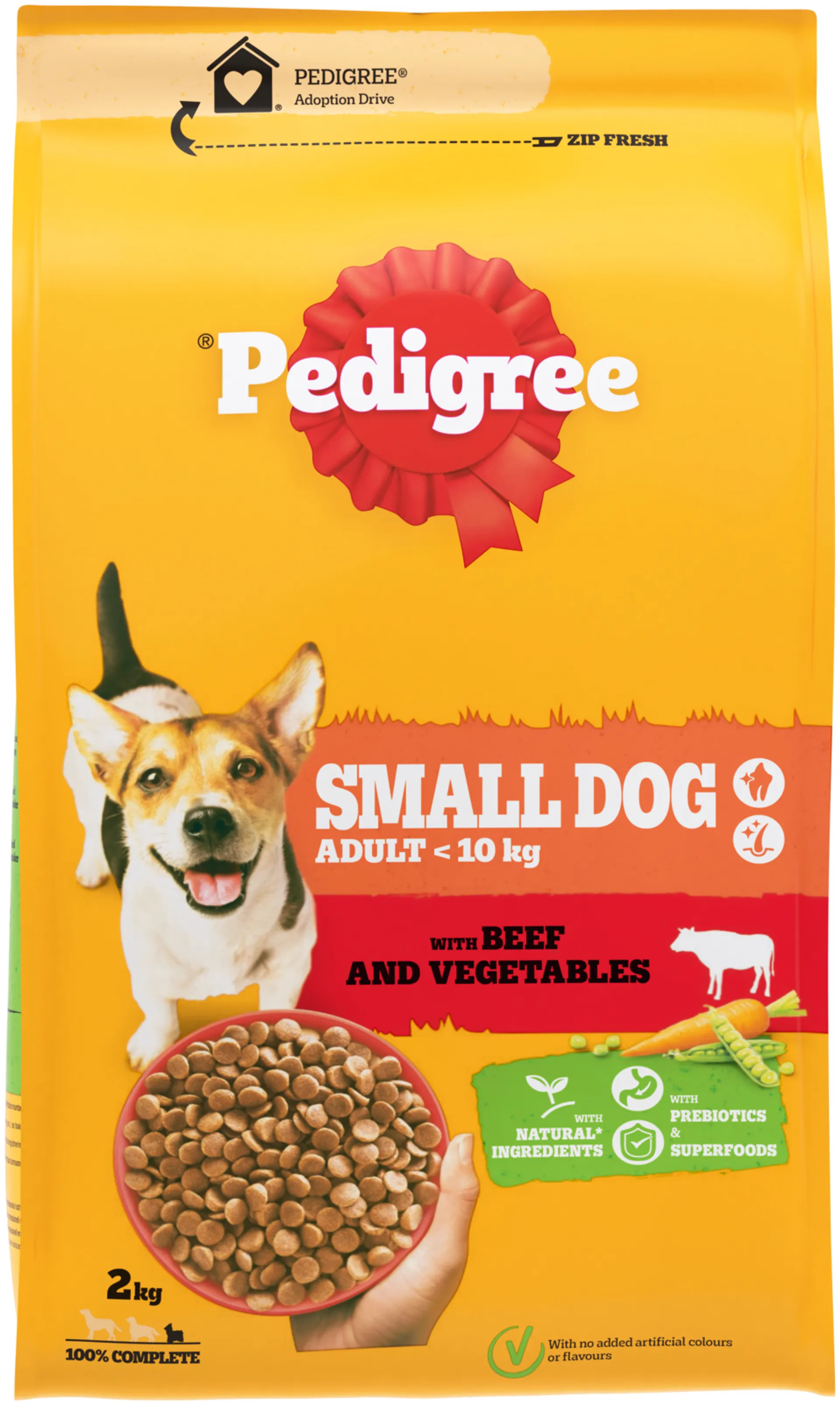 Pedigree Mini Härkää ja kasviksia koiran kuivaruoka 2kg