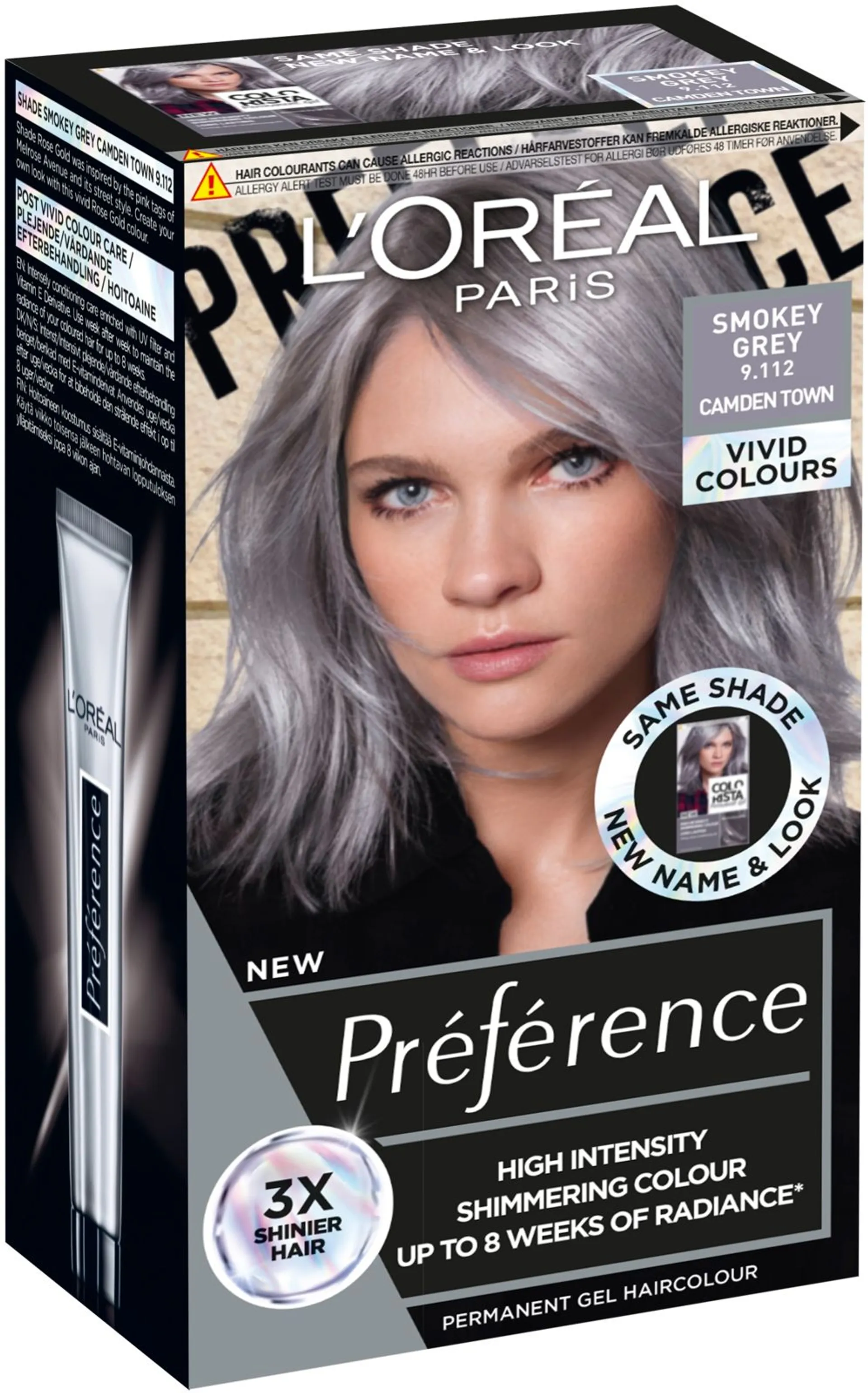 L'Oréal Paris Préférence Vivid Colours Smokey Grey intensiivinen kestoväri 1kpl - 1