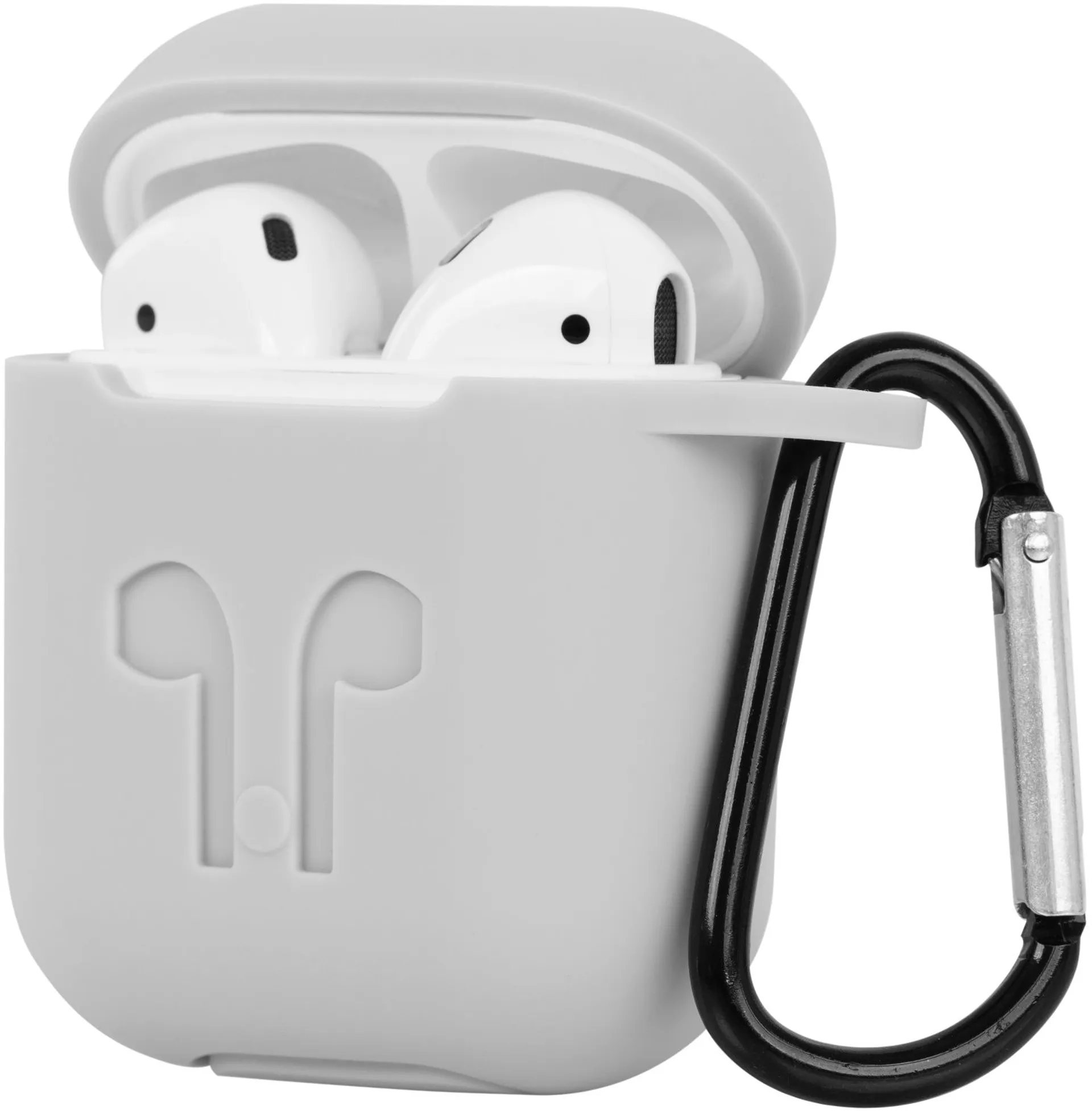 Wave Silikonikuori, Apple AirPods (1. ja 2. sukupolvi), Vaaleanharmaa - 2