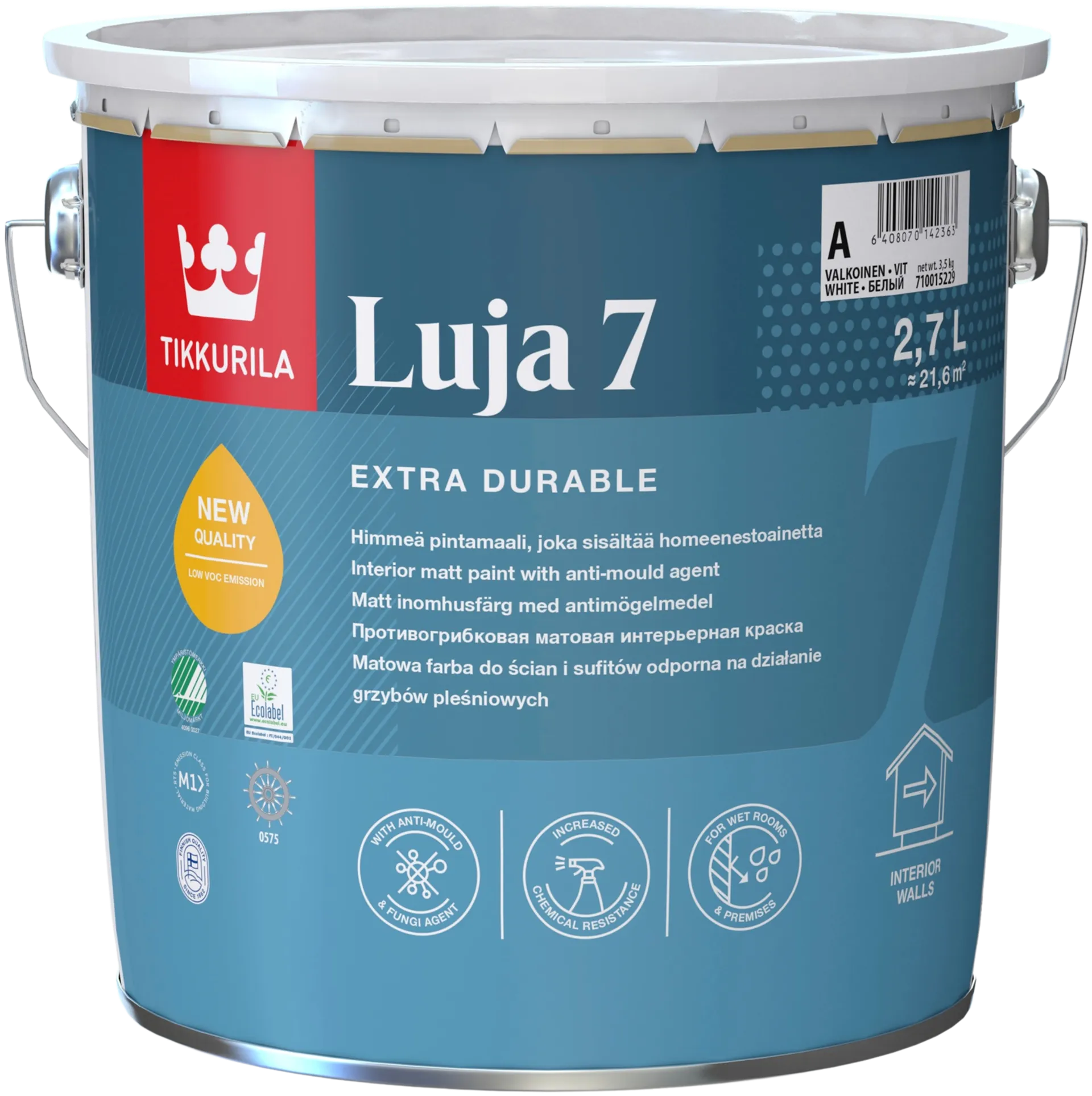 Tikkurila pintamaali Luja 7 2,7 l C sävytettävä himmeä