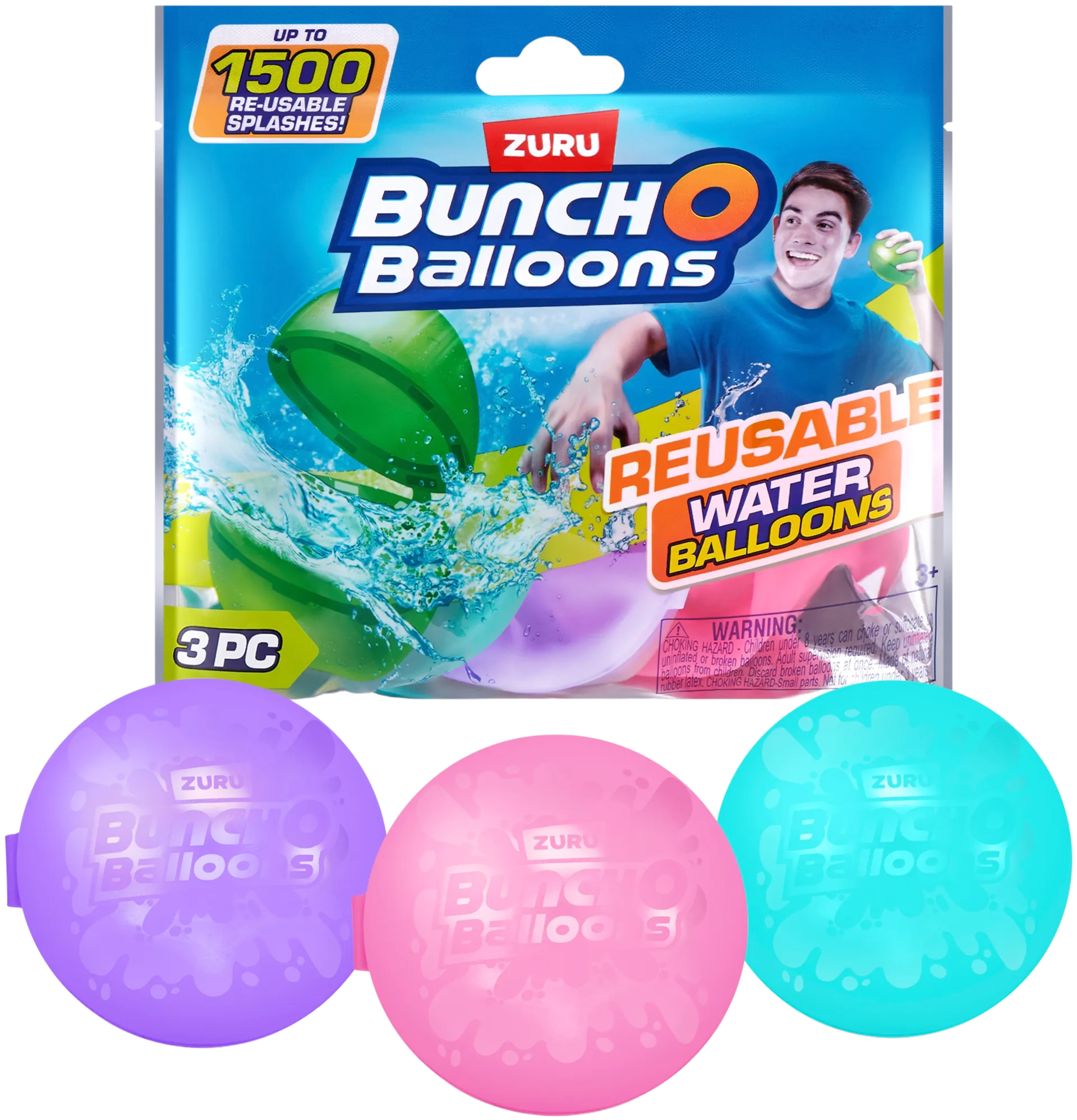 Bunch O Balloons uudelleenkäytettävät vesi-ilmapallot 3 kpl - 5