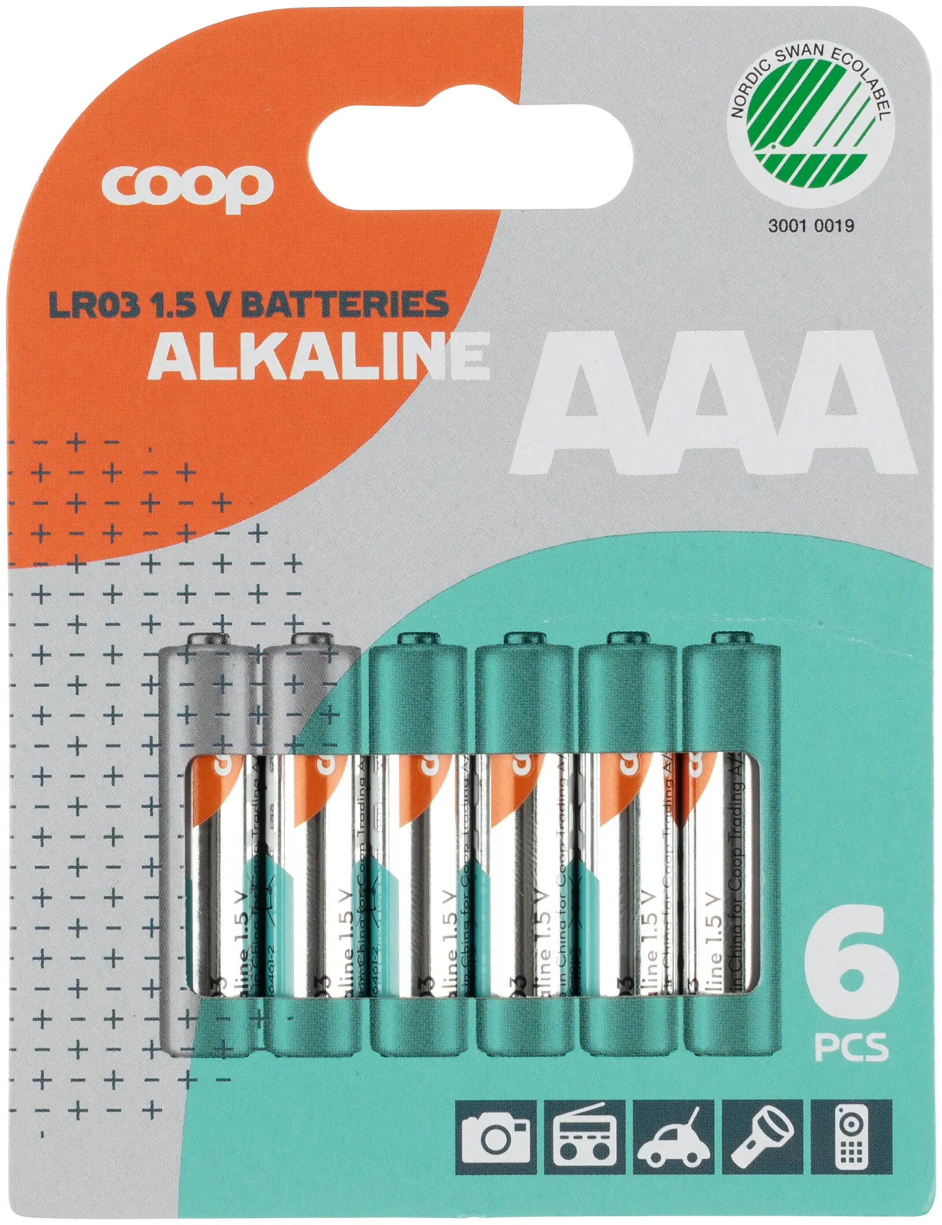 Coop alkaliparisto AAA/LR03/1,5V 6 kpl