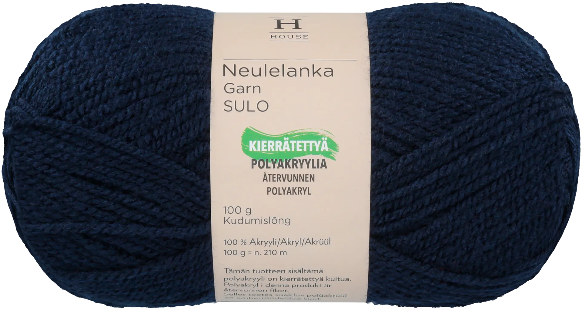 House neulelanka akryyli Sulo 100 g Dark Navy 6194