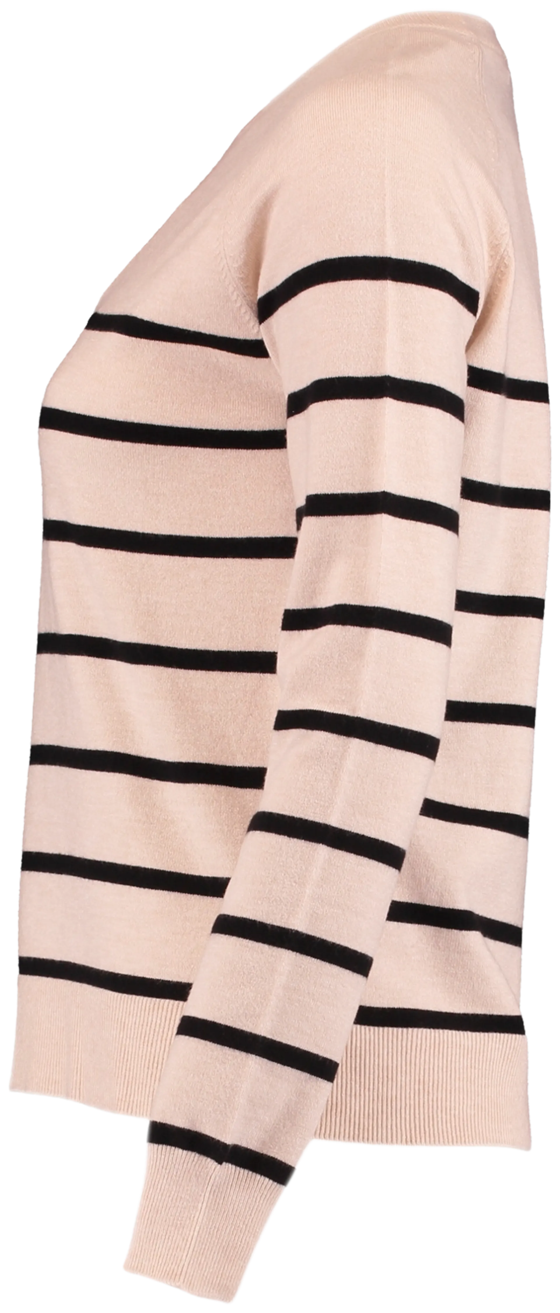 Hailys naisten raidallinen neule Lika - beige/black stripe - 2