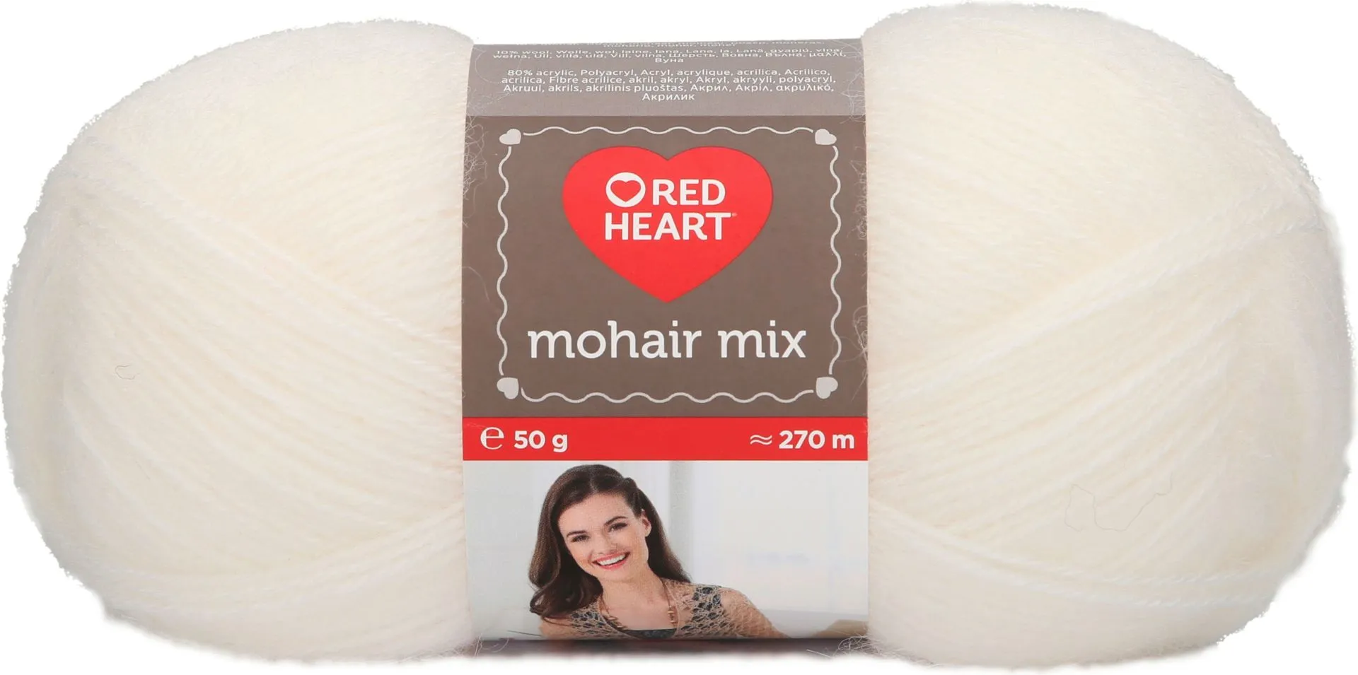 Prym Red Heart neulelanka Mohair Mix 50g valkoinen
