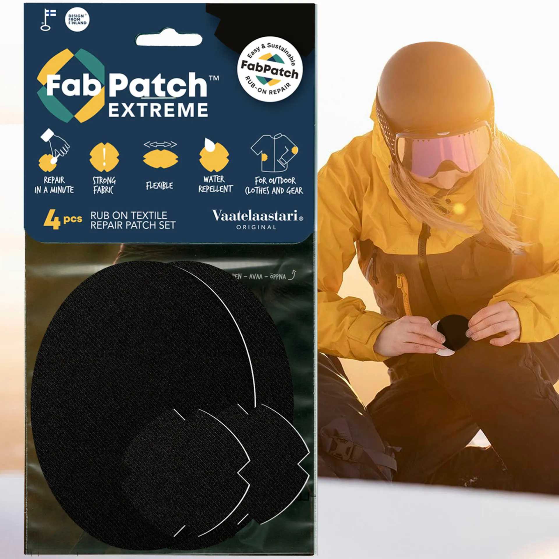 FabPatch Vaatelaastari, Extreme, hankaamalla kiinnittyvä tekstiilien korjauspaikka - 3
