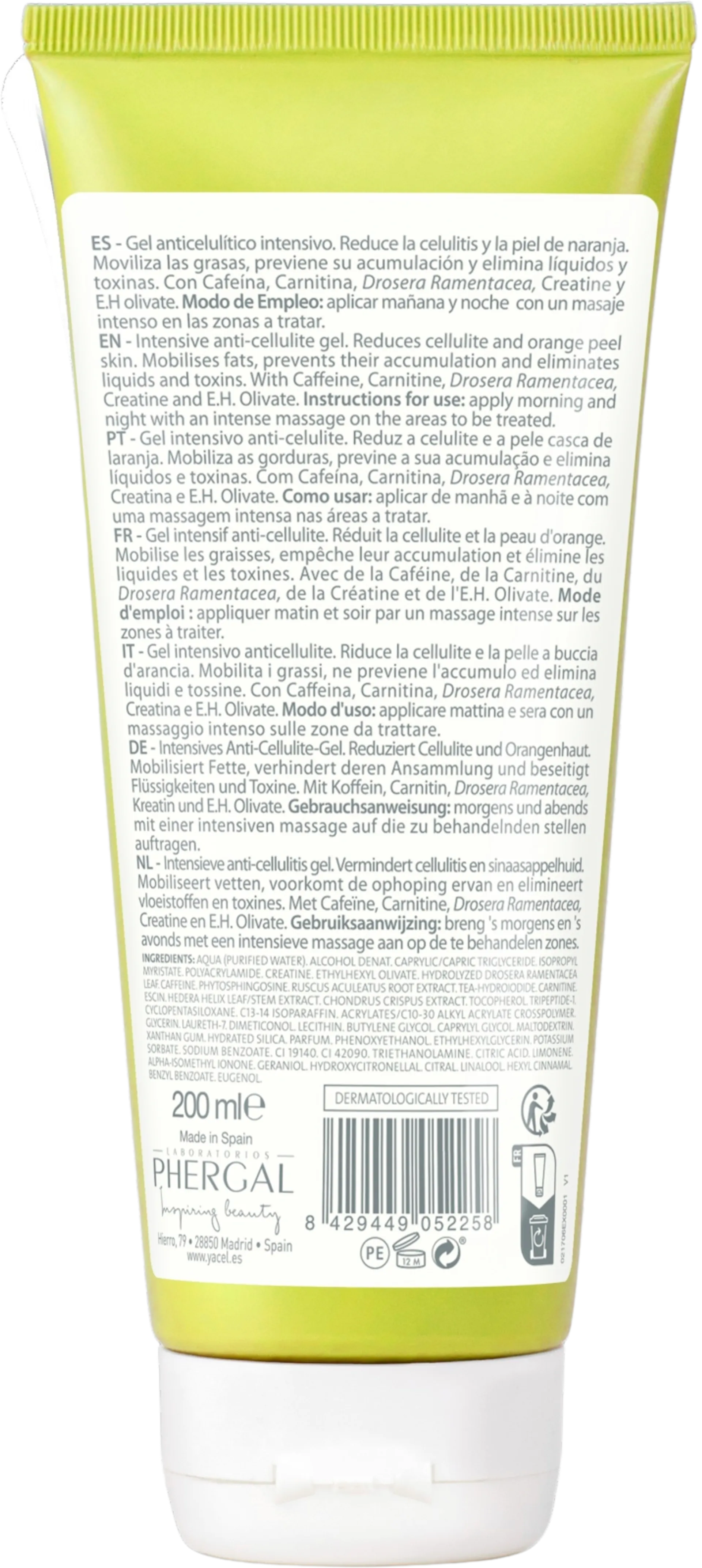 Yacel Intensiivinen anti-selluliittigeeli 200ml - 2