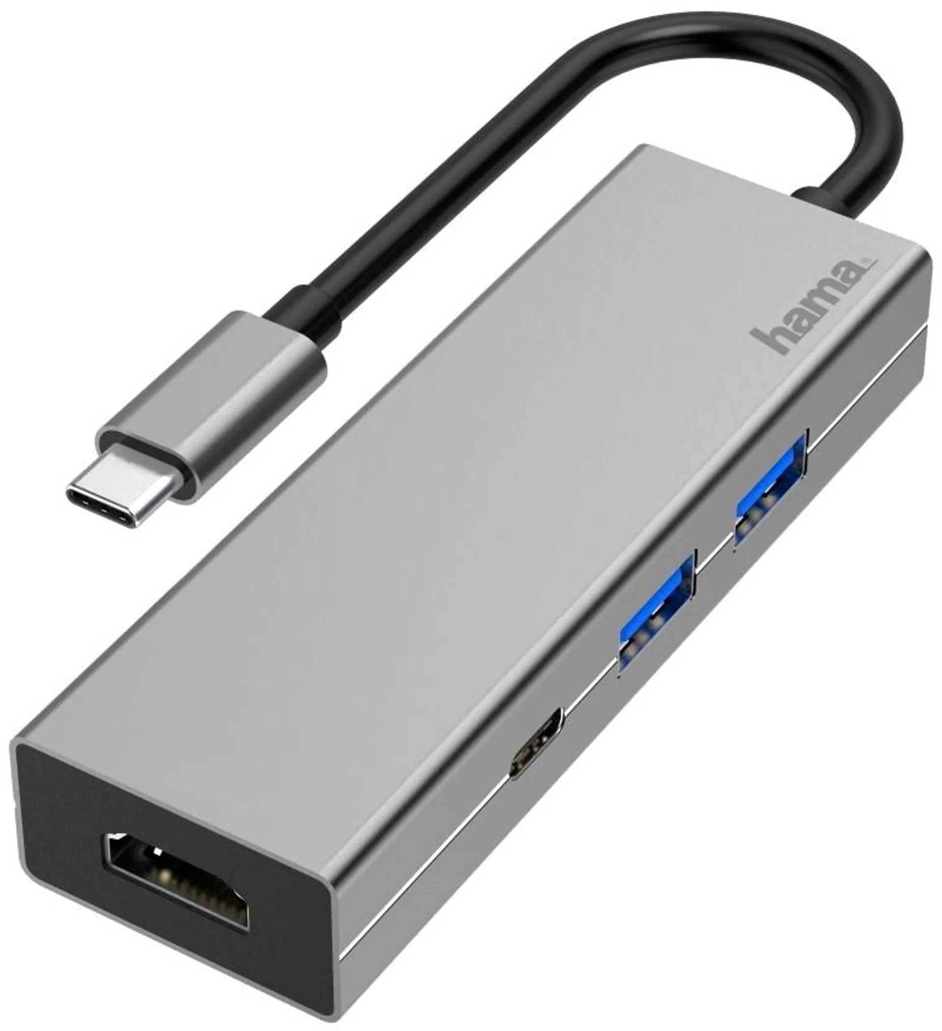 Hama USB-hubi, 4-porttinen, USB-C uros, 2 x USB-A, USB-C, HDMI™, USB 3.2 Gen 1, 0,15 m - 1