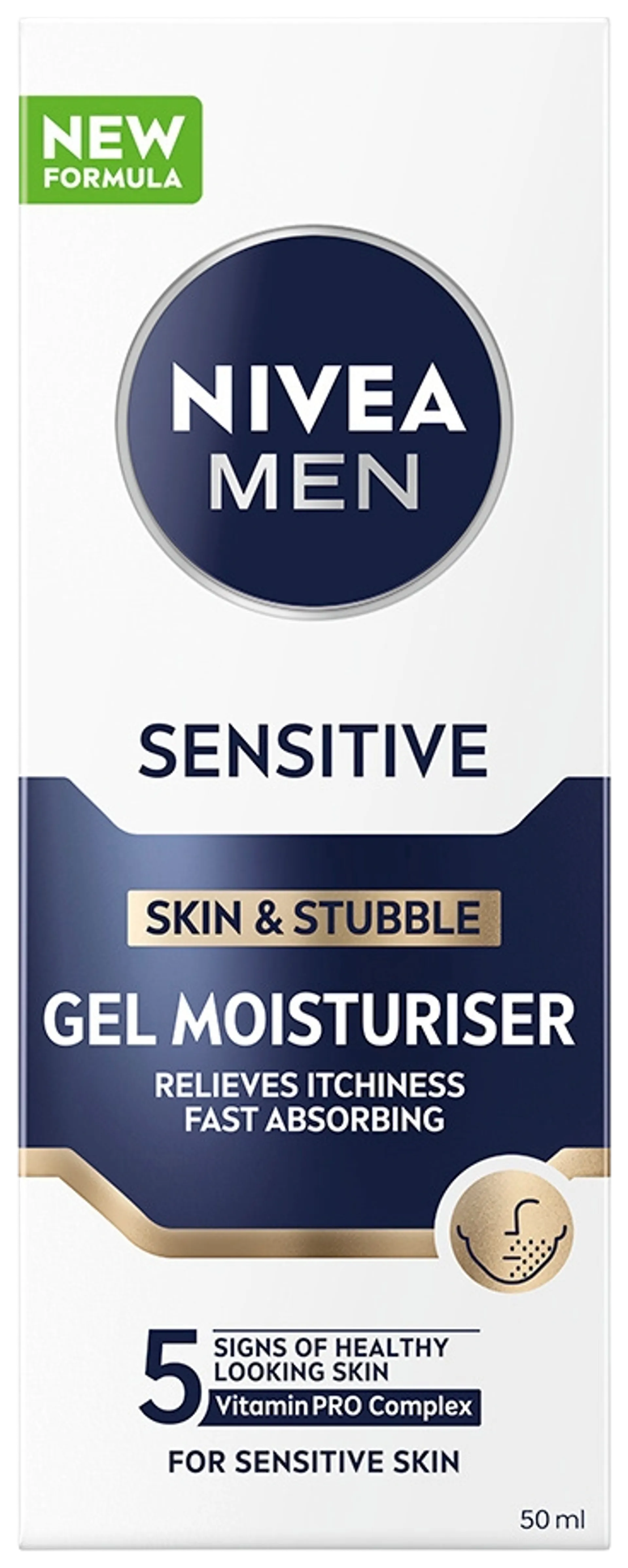 NIVEA MEN 50ml Sensitive Skin & Stubble Gel Moisturiser -geelivoide