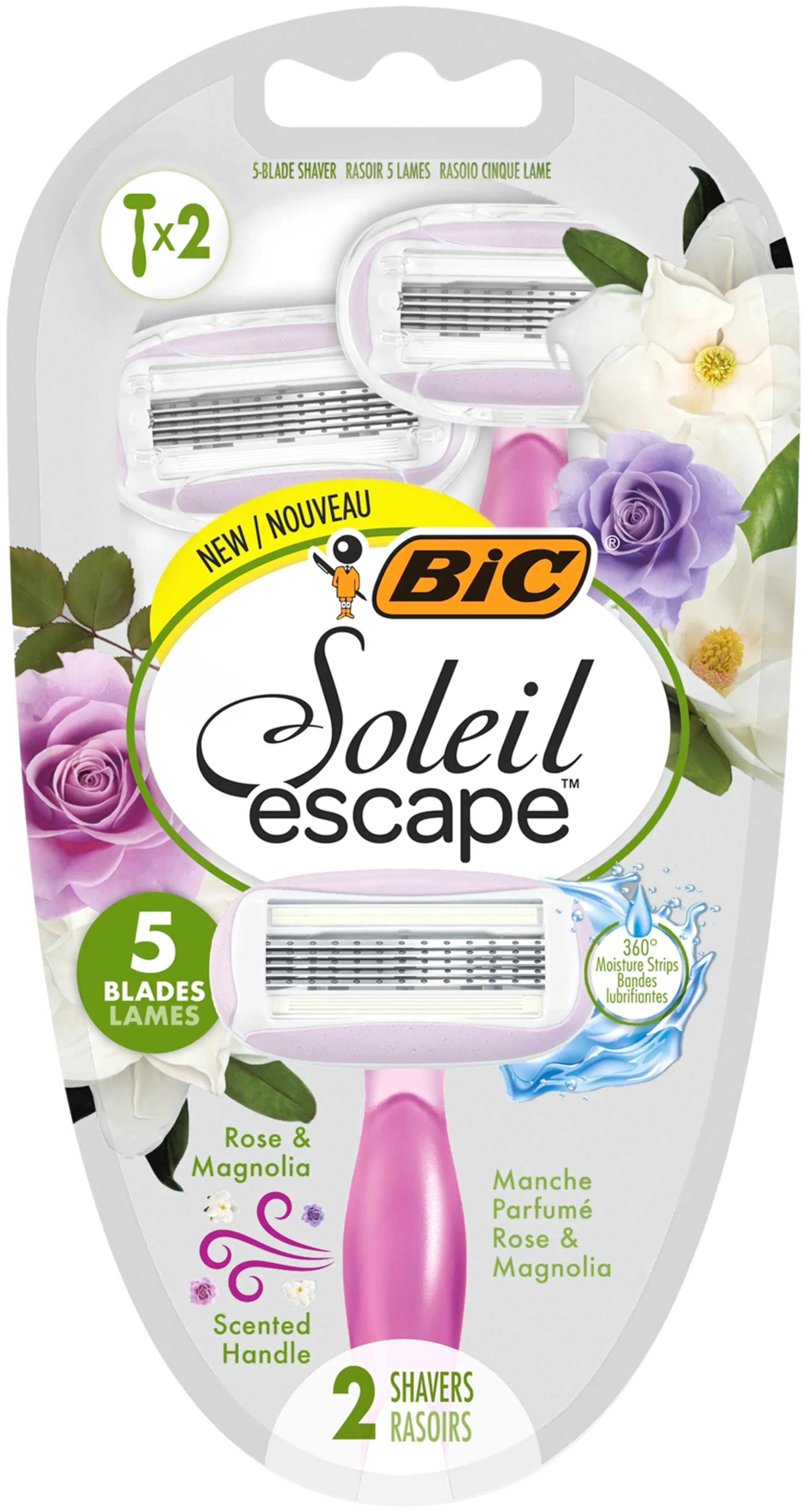 BIC varsiterä Soleil Escape 5 Rose & Magnolia 2-pack