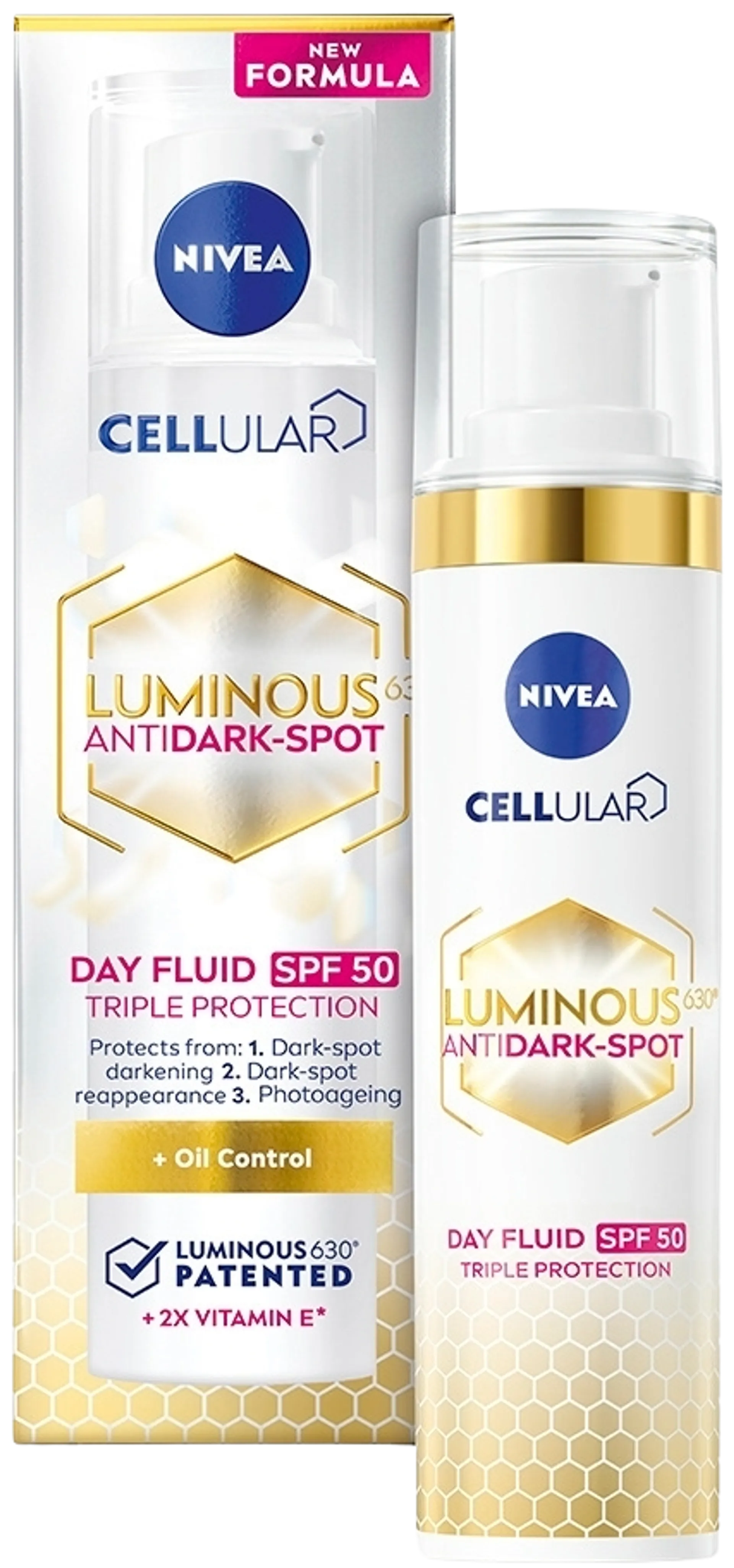 NIVEA 40ml Cellular Luminous630 Anti Dark-Spot Day Fluid sk 50 -päivävoide - 3