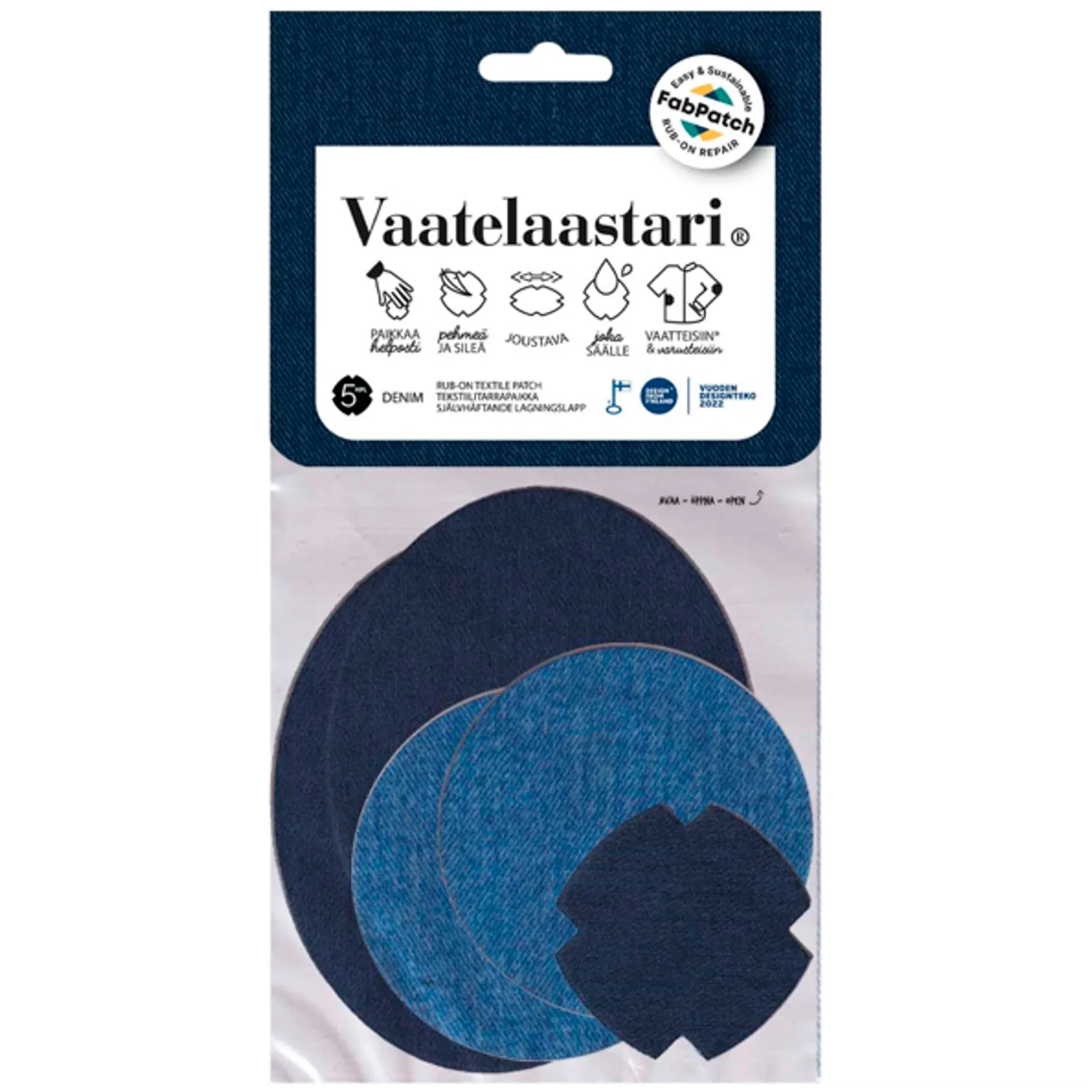 FabPatch tekstiilipaikka Vaatelaastari Denim 5 kpl - 1