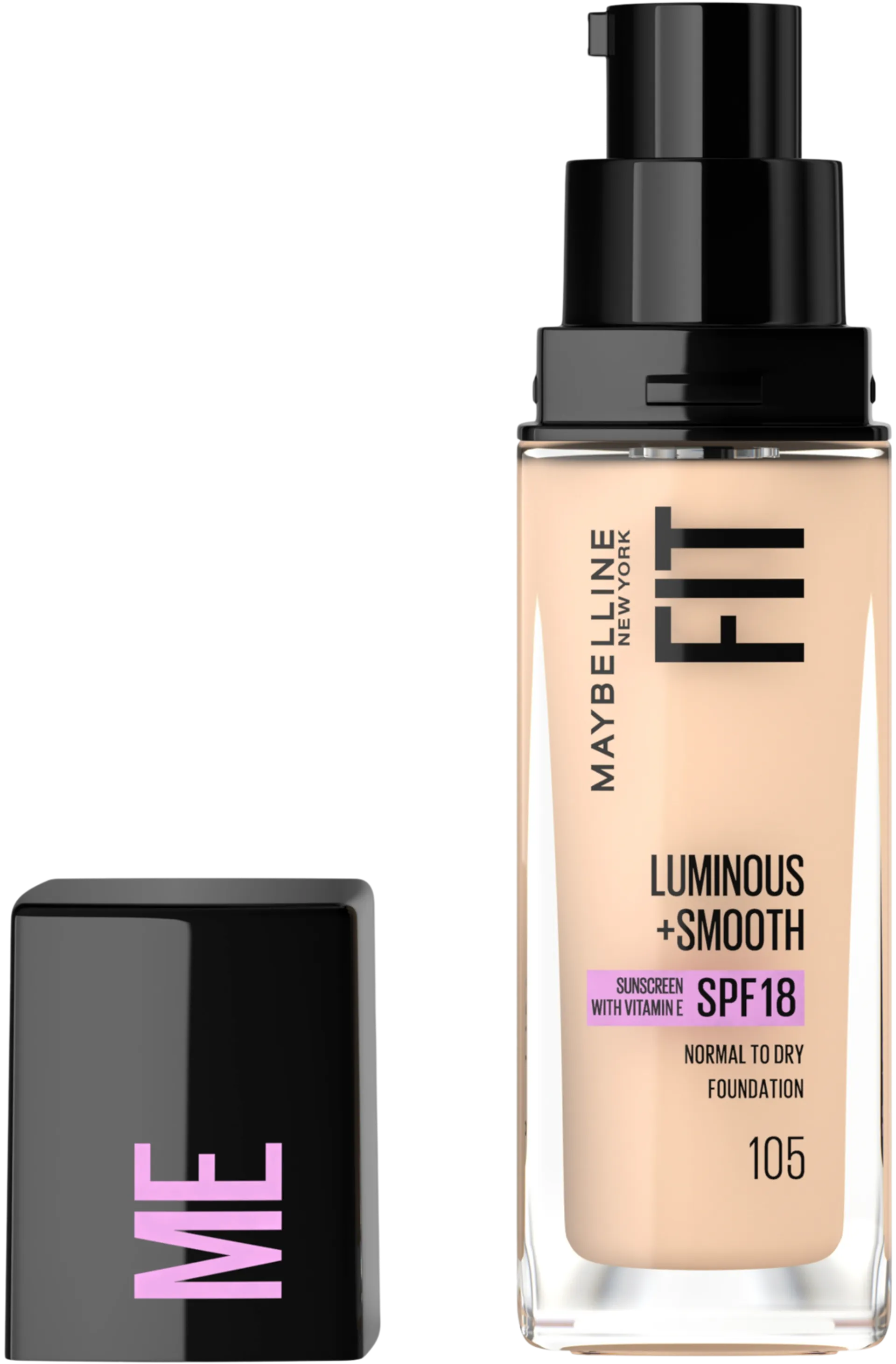 Maybelline New York  Fit Me Luminous & Smooth 105 Natural Ivory -meikkivoide 30ml - 2