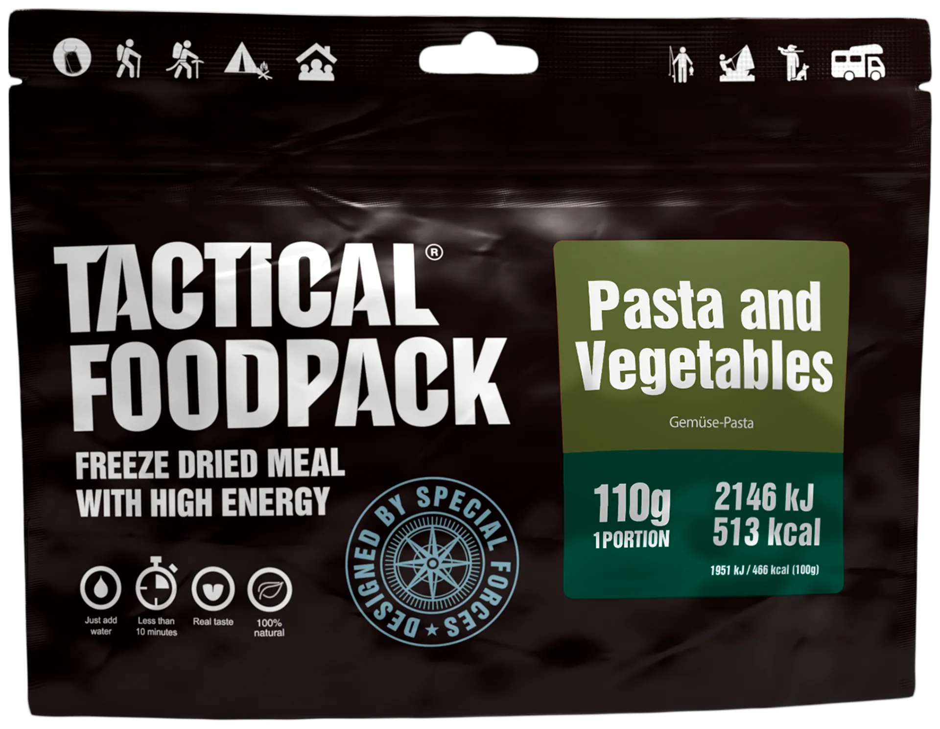 Tactical Foodpack pasta-vihannespata