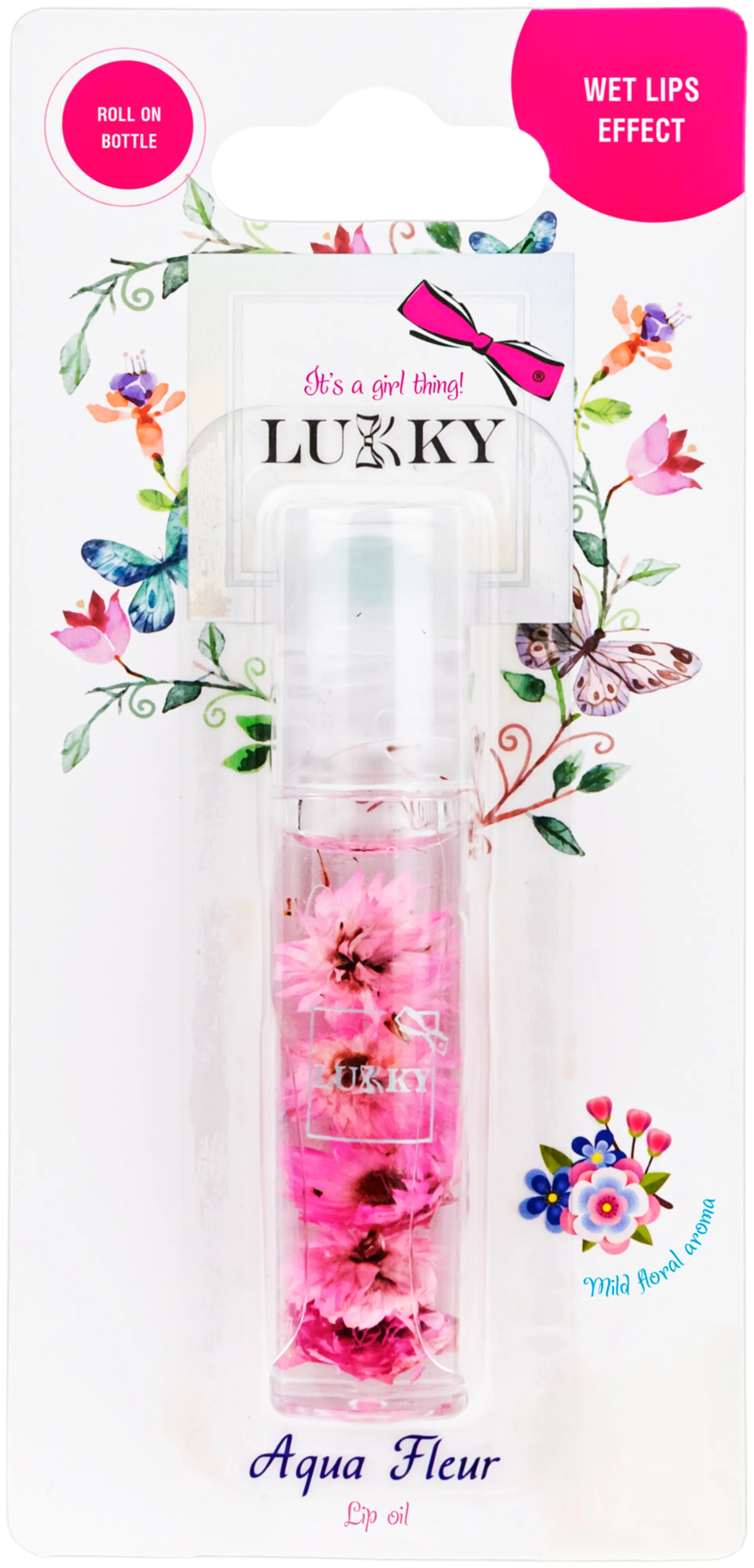 Lukky huuliöljy Aqua Fleur 7,5 ml, erilaisia - 2