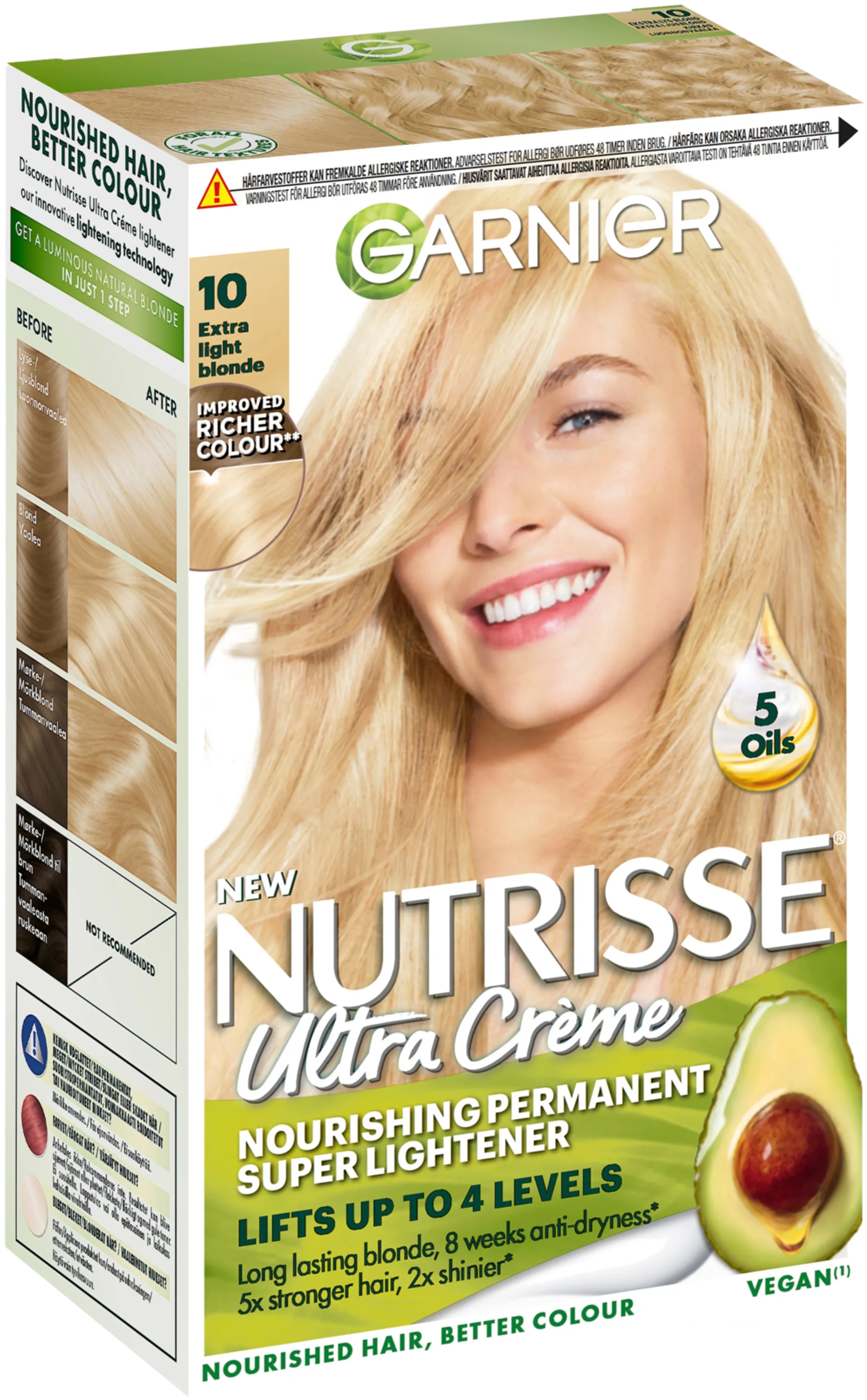 Garnier Nutrisse Ultra Creme 10.0 Extra Ligfht Blonde Erittäin Kirkas vaalea kestoväri 1kpl - 1