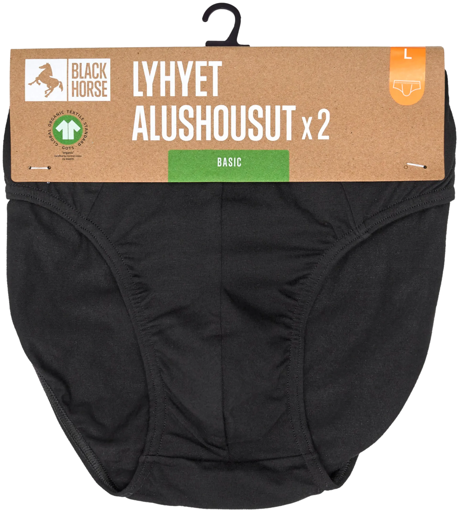 Black Horse miesten lyhyet alushousut Basic 2-pack - MUSTA - 2