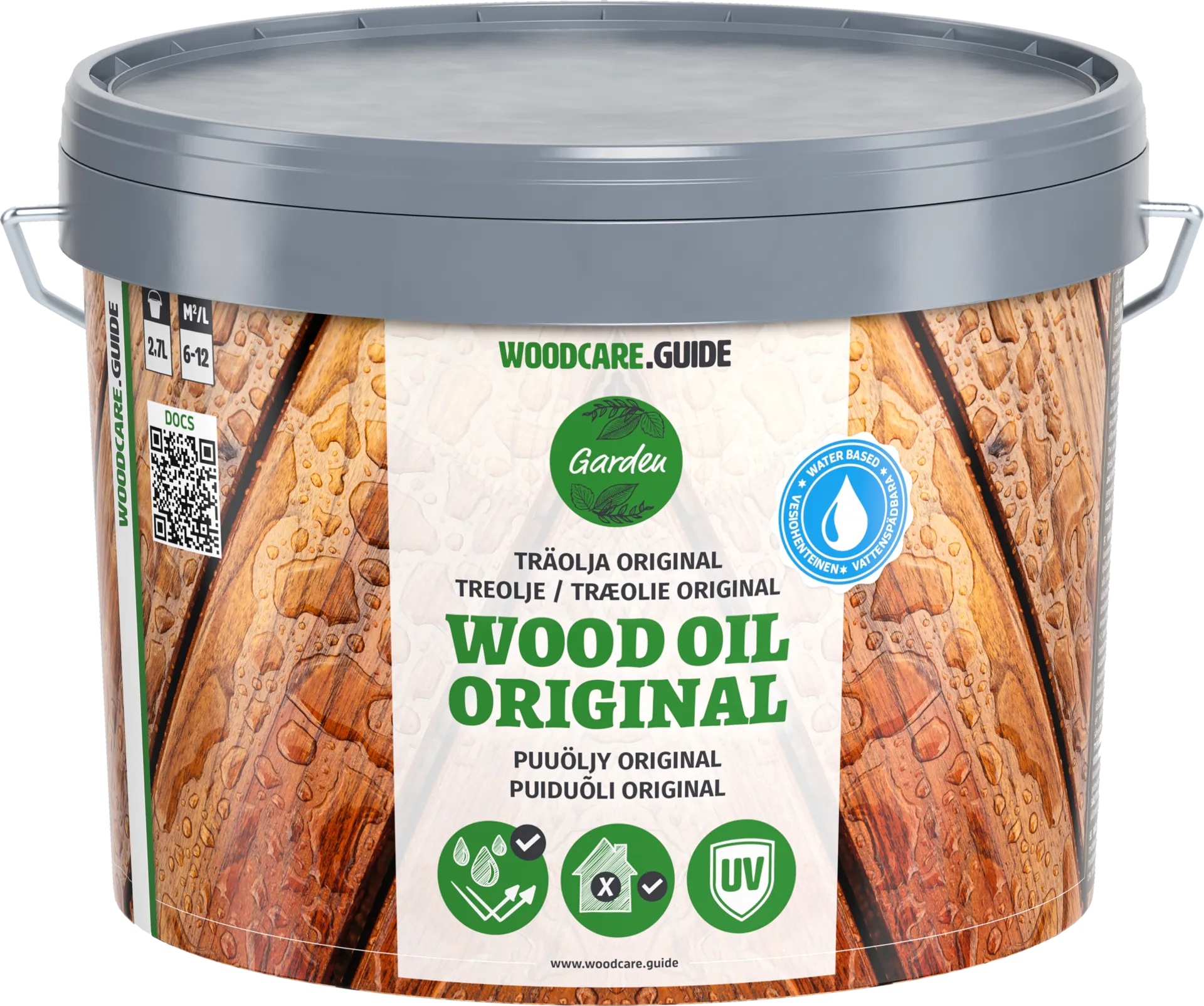 Woodcare puuöljy 2,7l harmaa