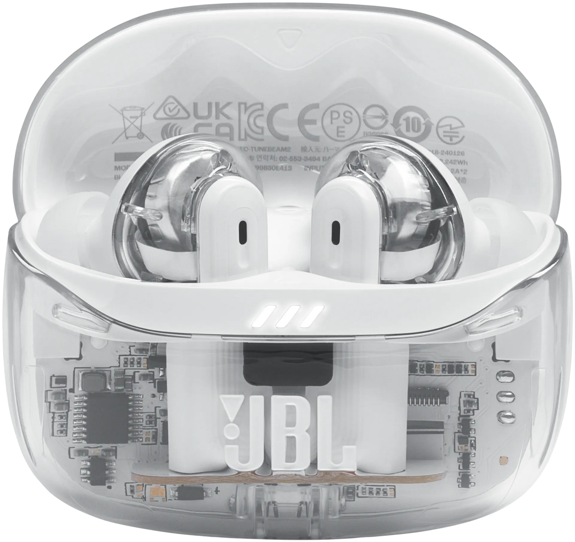 JBL Bluetooth vastamelunappikuulokkeet Tune Beam 2 läpinäkyvä valkoinen - 2