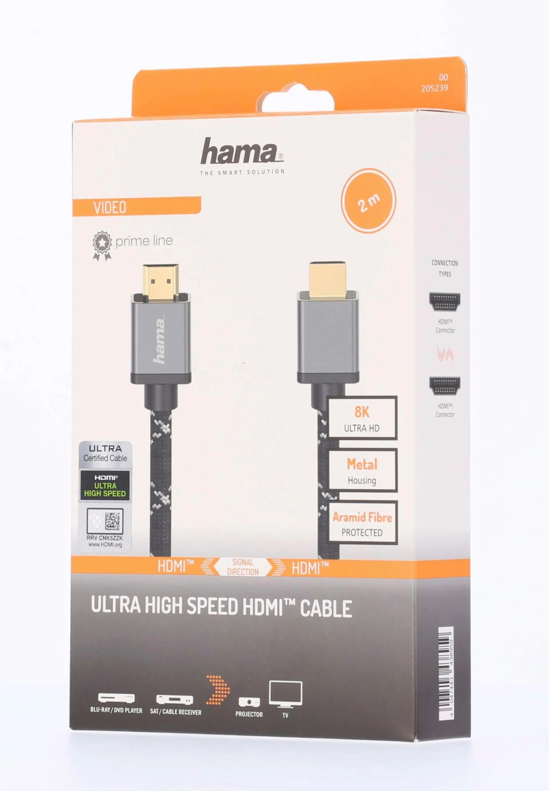 Hama Ultra High Speed HDMI™-johto, uros - uros, 8K, Metal, 2,0 m - 5