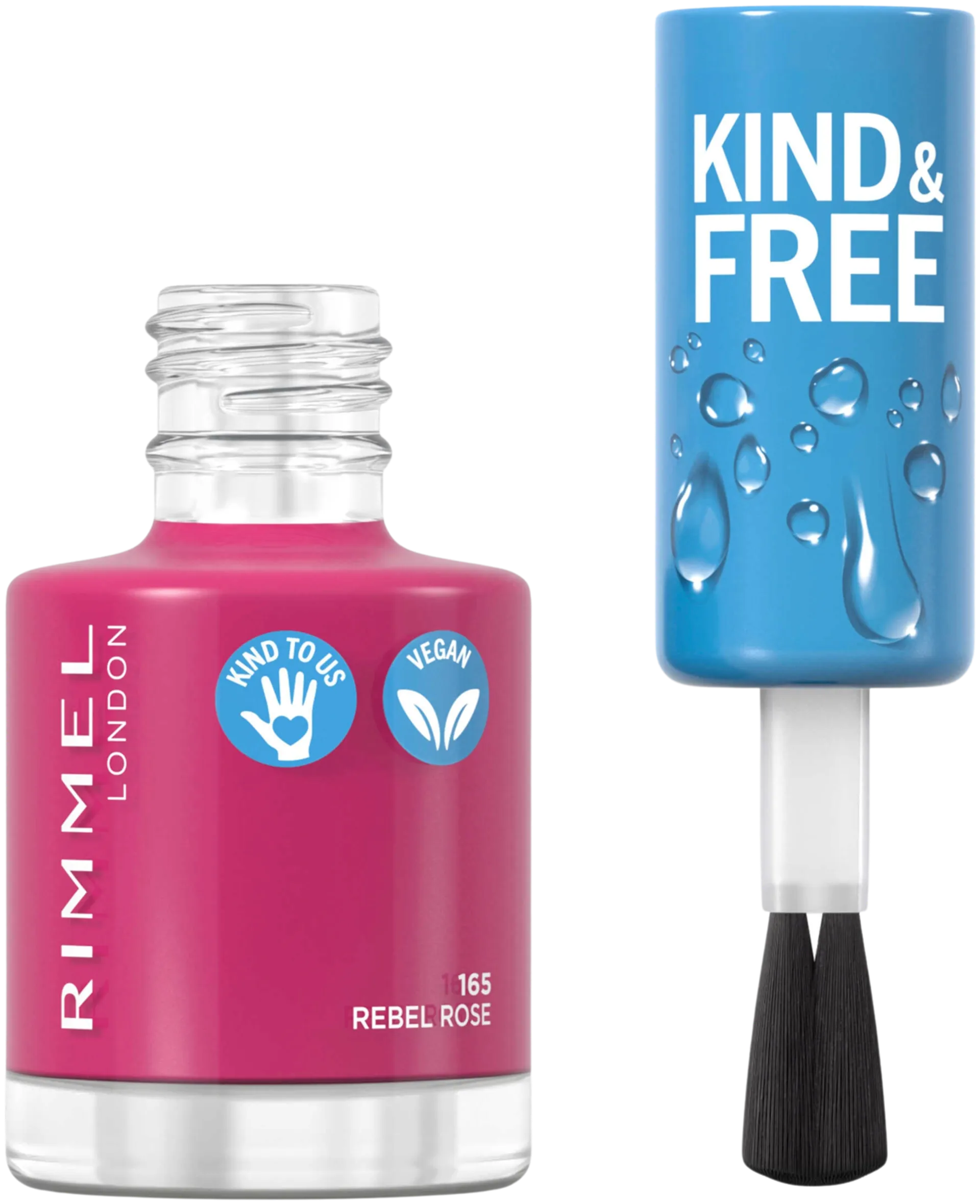 Rimmel Kind & Free Clean Nail Polish 8ml, 165 Rebel Rose kynsilakka - Rebel Rose - 2