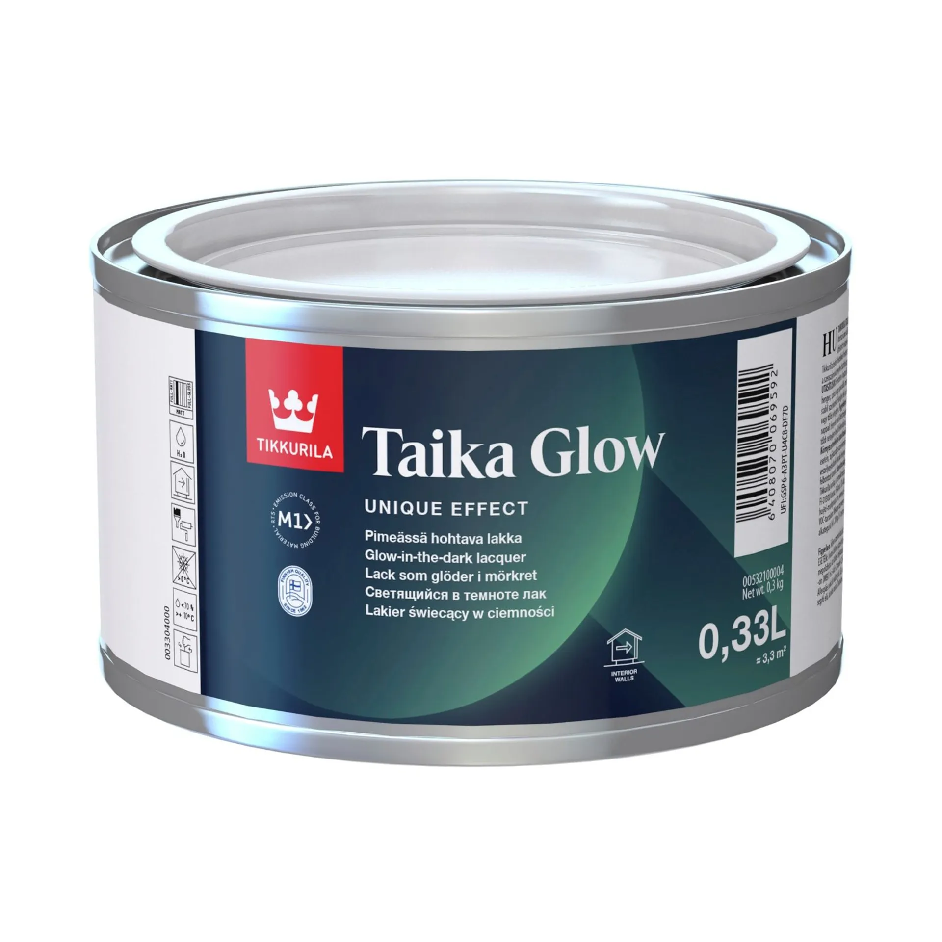 Tikkurila pimeässä hohtava lakka Taika Glow 0,33 l läpikuultava himmeä