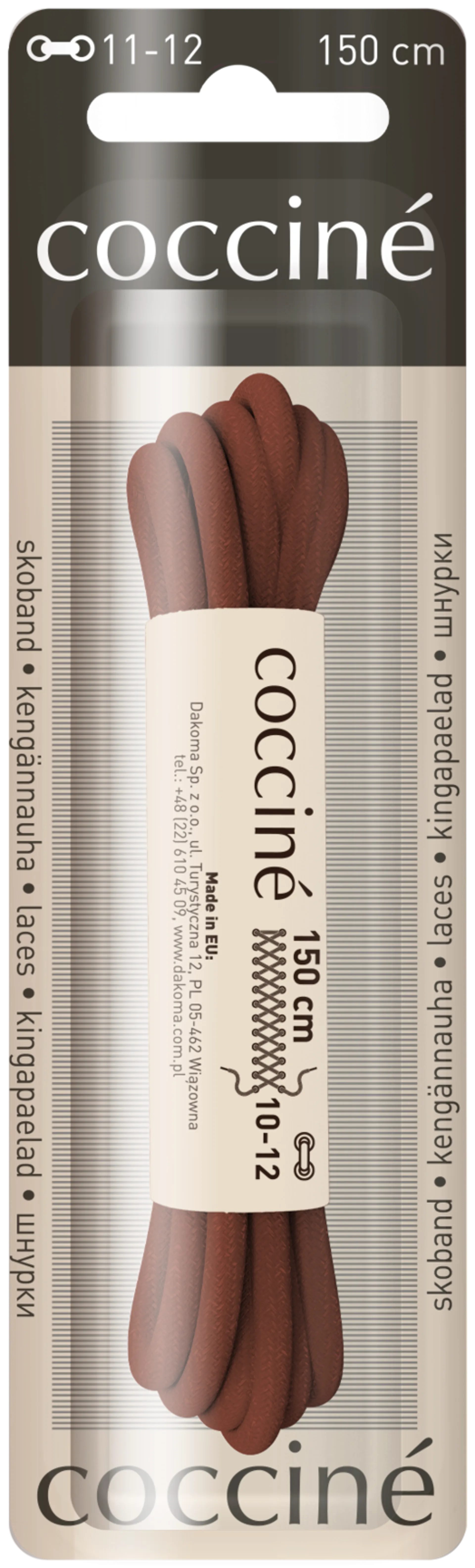Coccine kengännauha 150 cm, ruskea