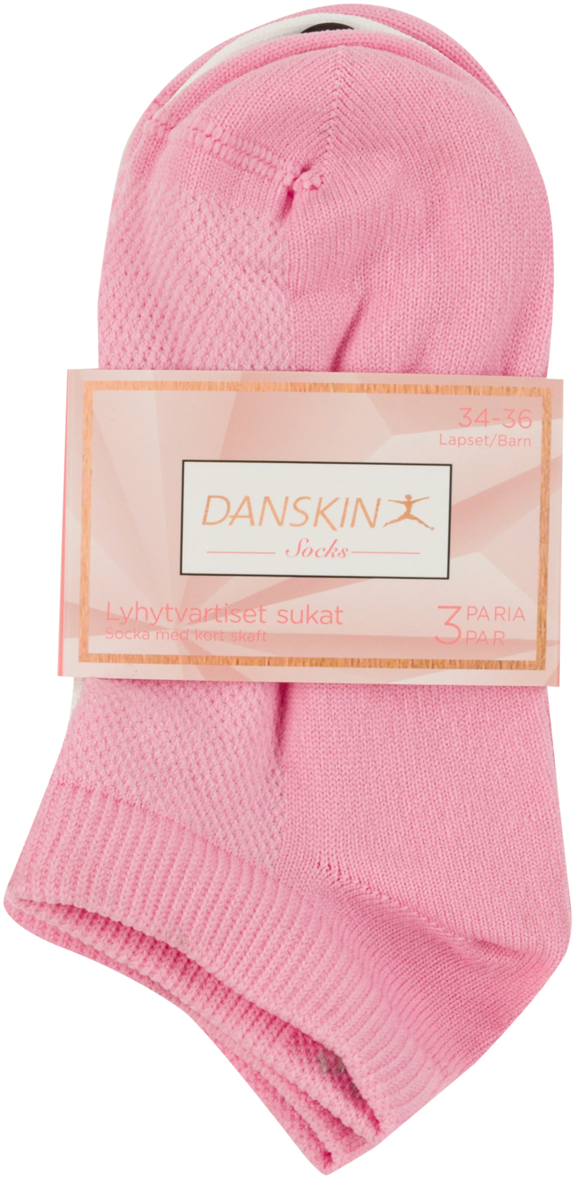 Danskin lasten treenisukat 545NOS2372 3-pack - L pink, white - 2