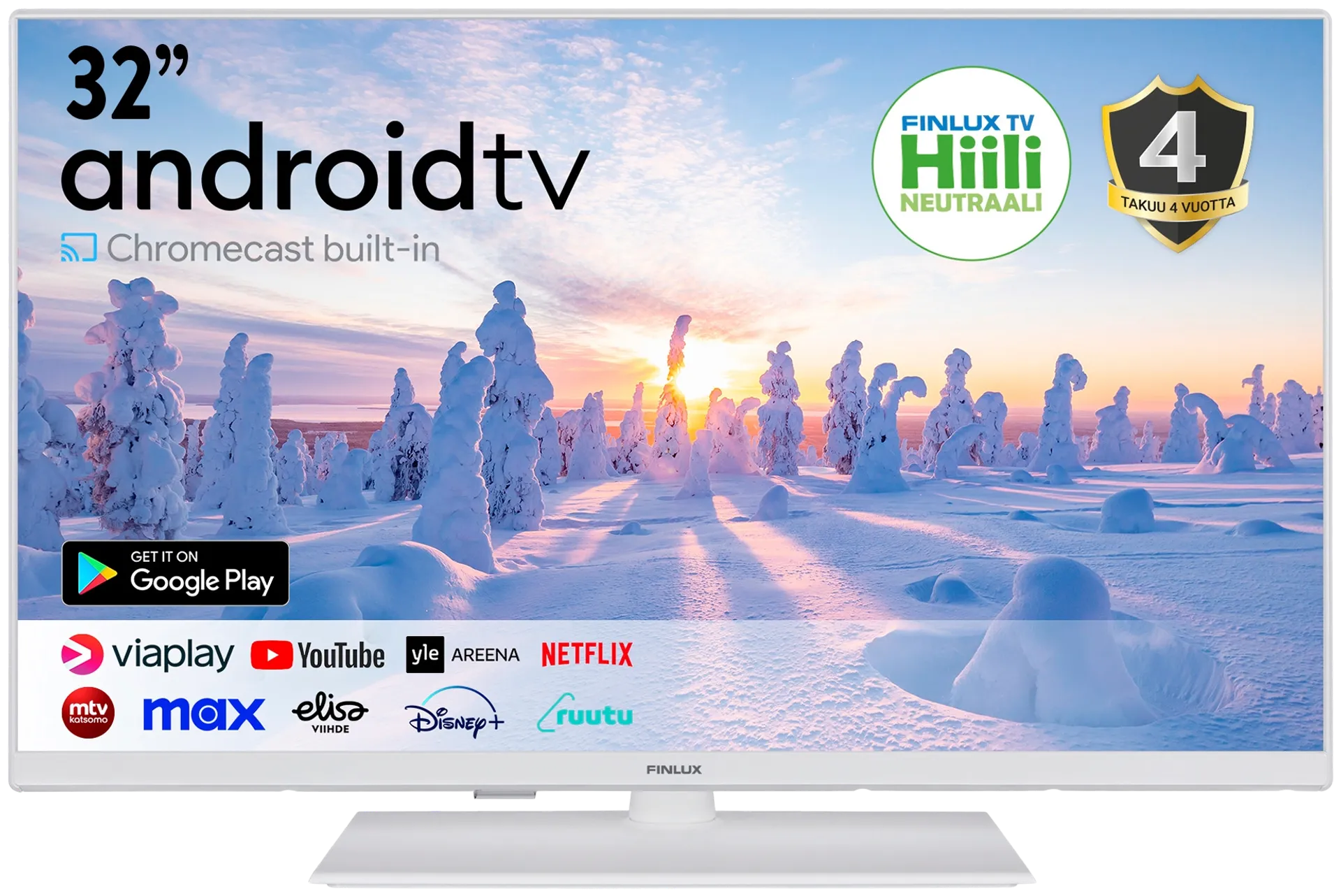 Finlux 32" FullHD Android Smart LED TV 32G8.2WCI valkoinen - 3