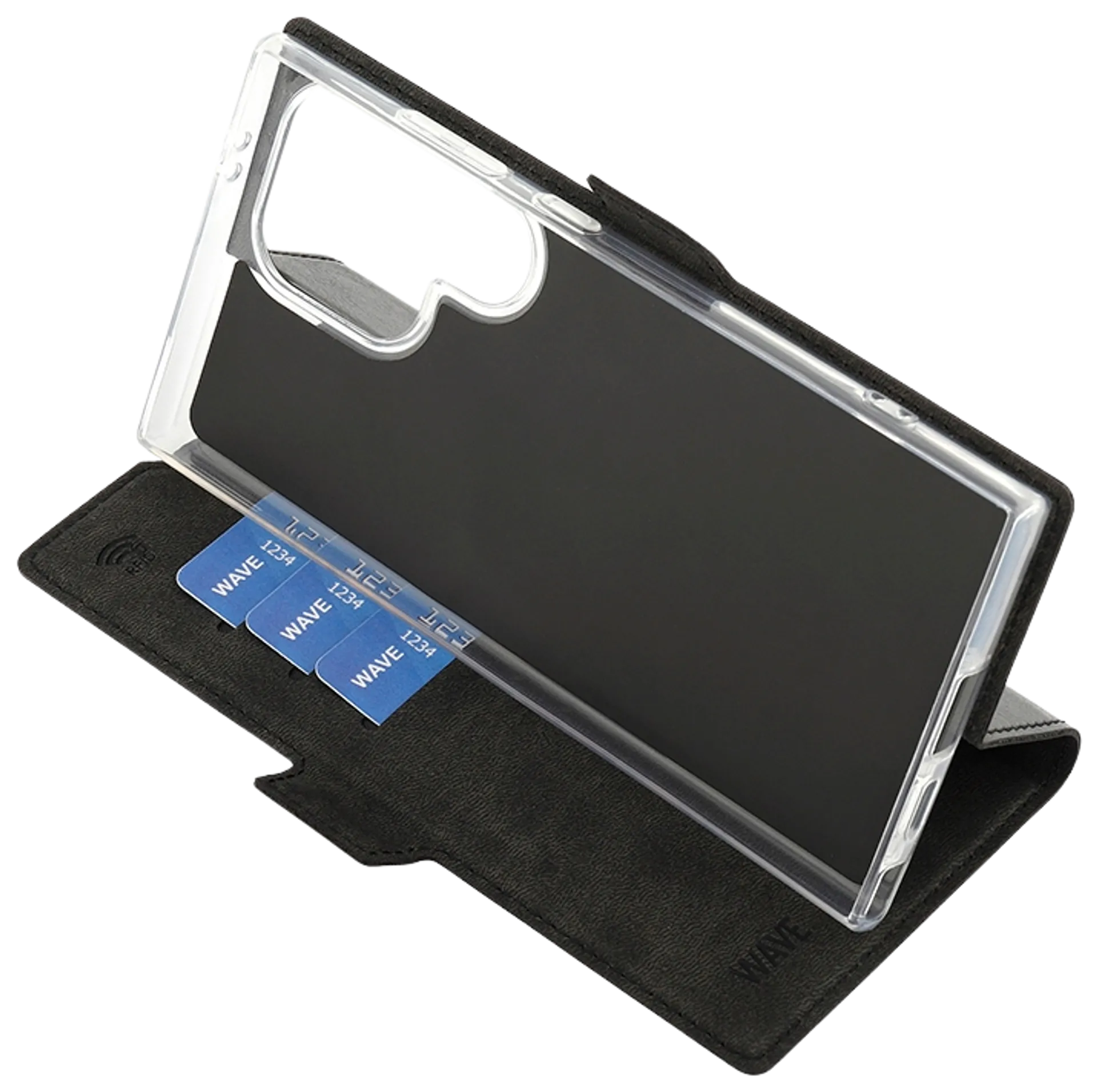 Wave Book Case, Samsung Galaxy S24 Ultra, Musta - 5