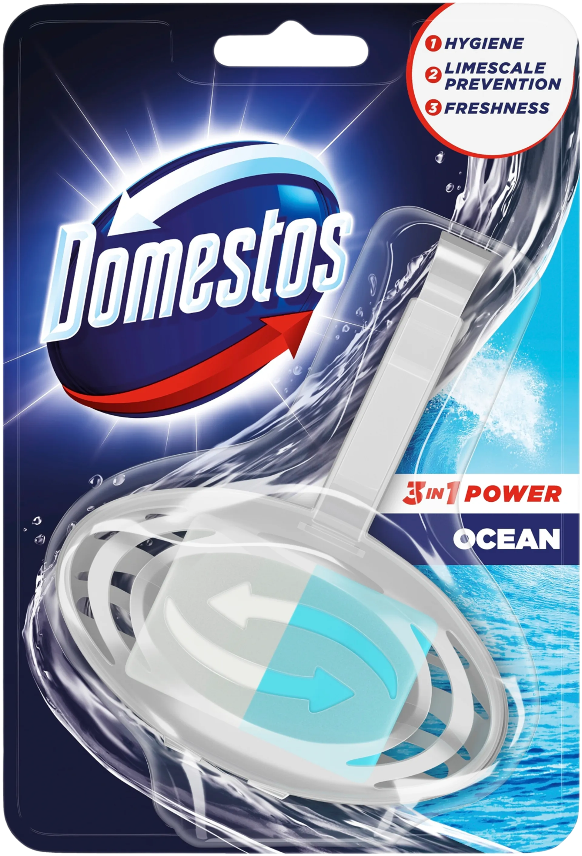 Domestos 3in1 Ocean fresh WC-raikastin 1x35g