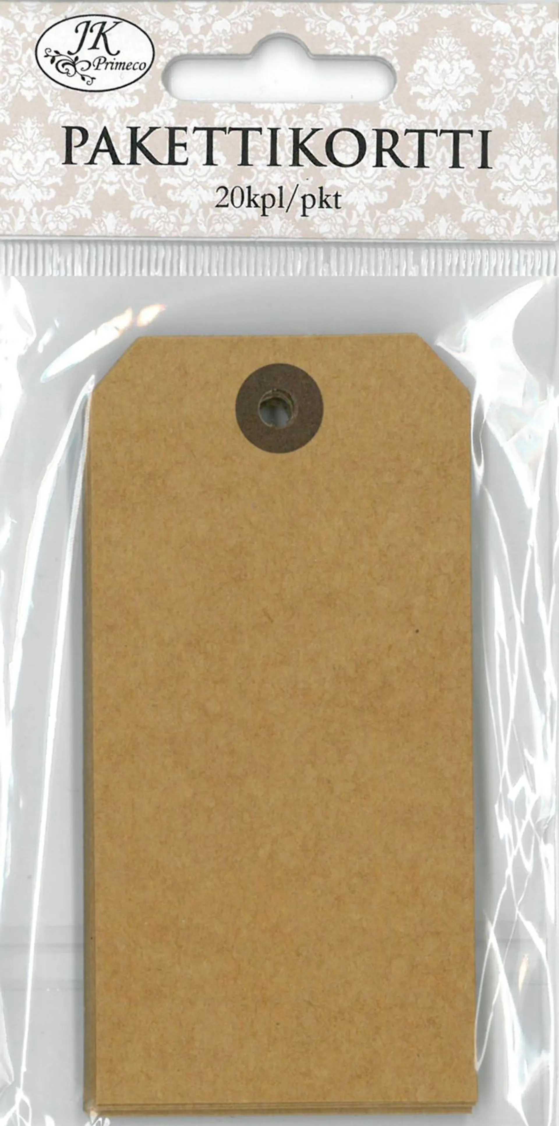 J.K. Primeco pakettikortti 5 x 10cm uusioruskea 20kpl