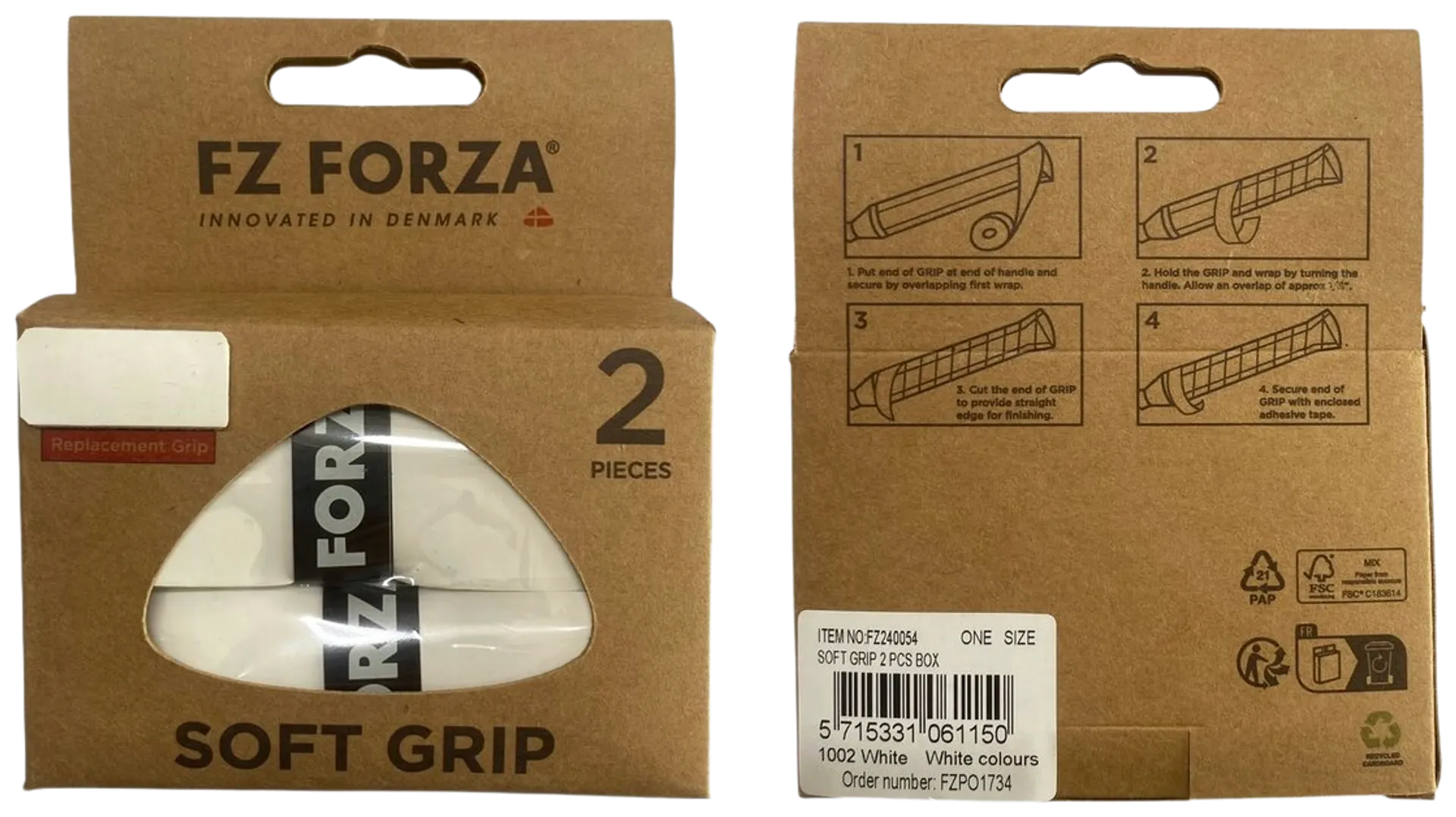 FZ Forza Soft Grip 2kpl (paksu grip, valkoinen) - 1