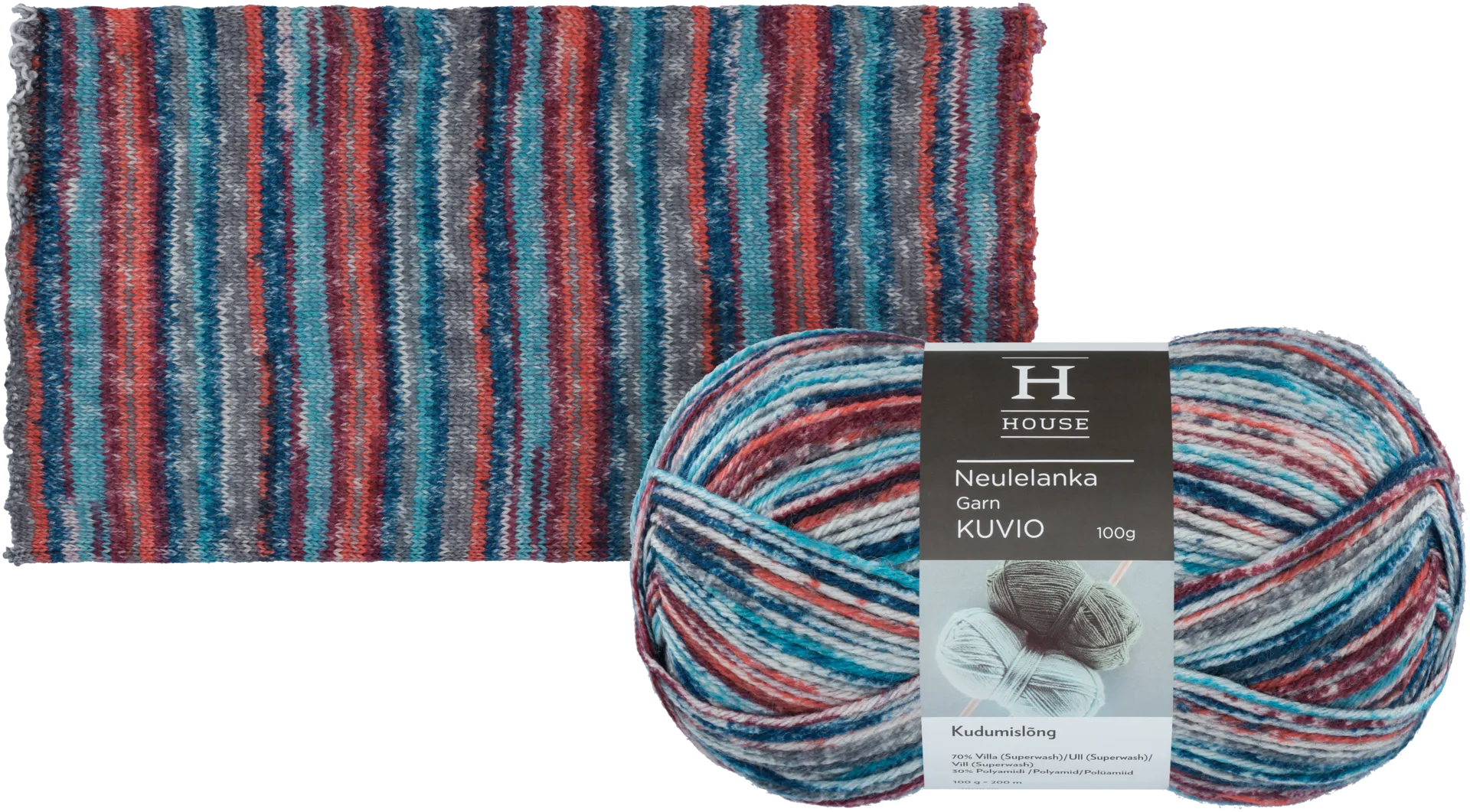 House lanka villasekoite Kuvio 100 g Blue/red/gray 32198 - 3