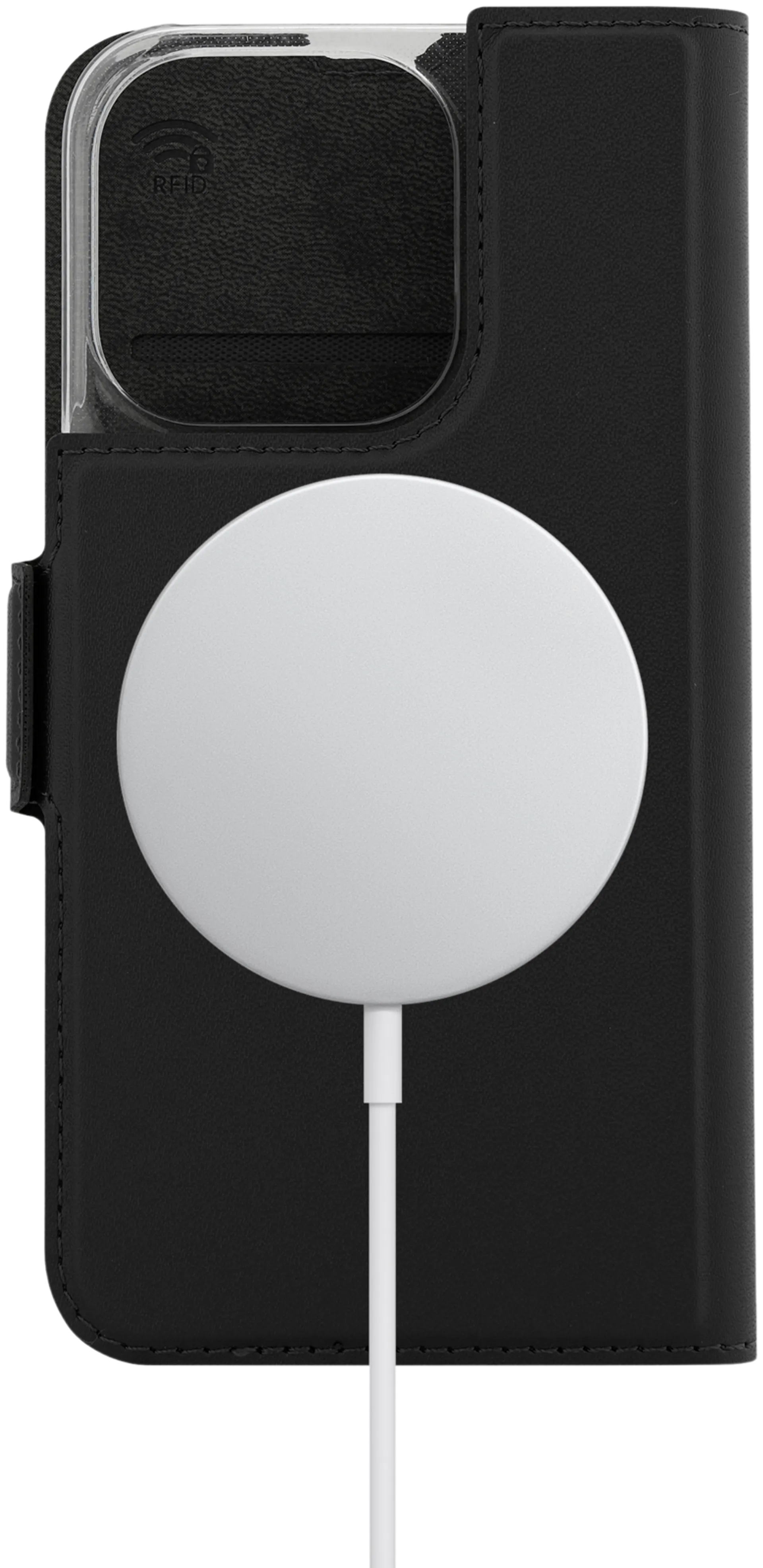 Wave MagSafe -yhteensopiva Book Case, Apple iPhone 15 Pro, Musta - 2