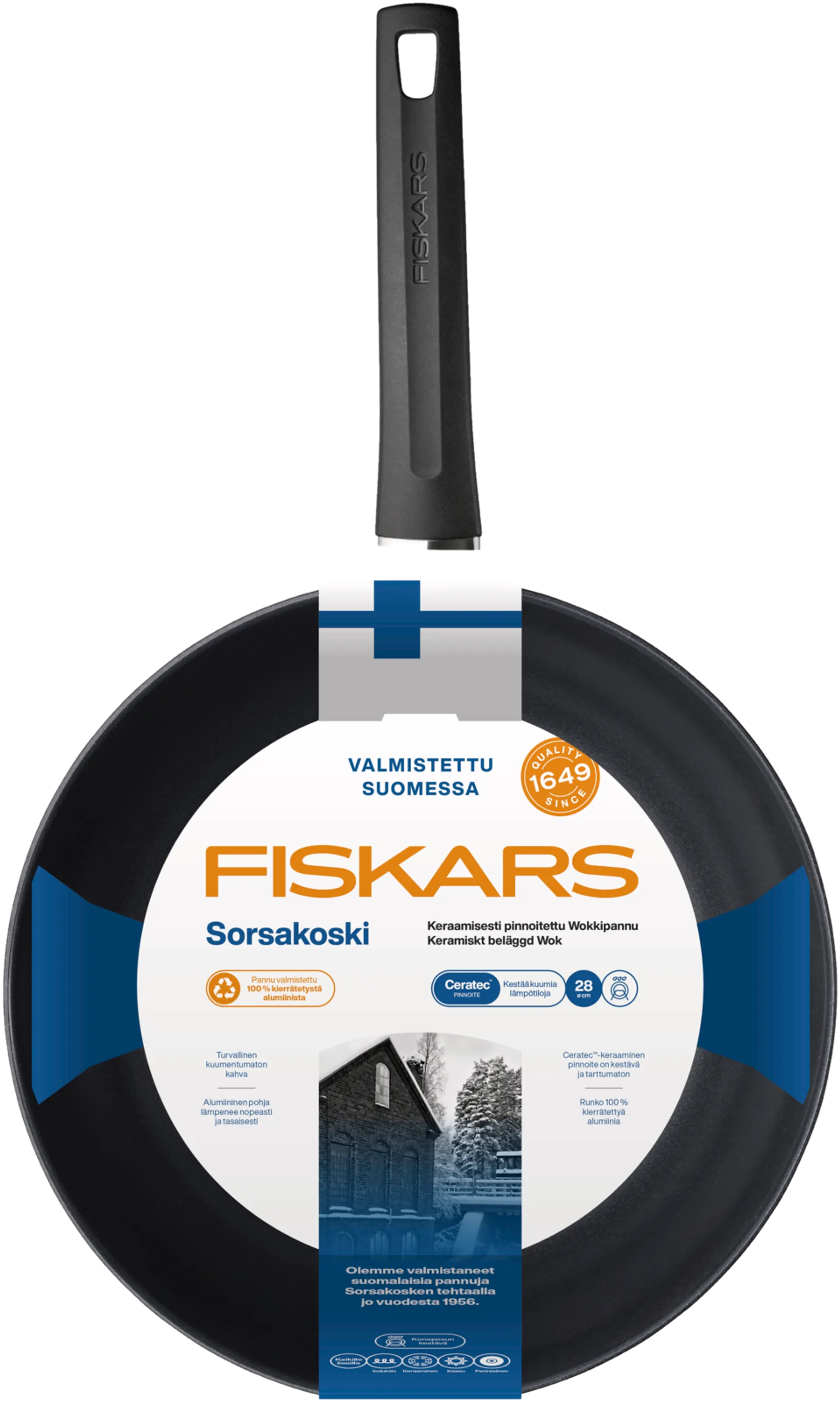 Fiskars Sorsakoski wokkipannu 28 cm, keraaminen - 4