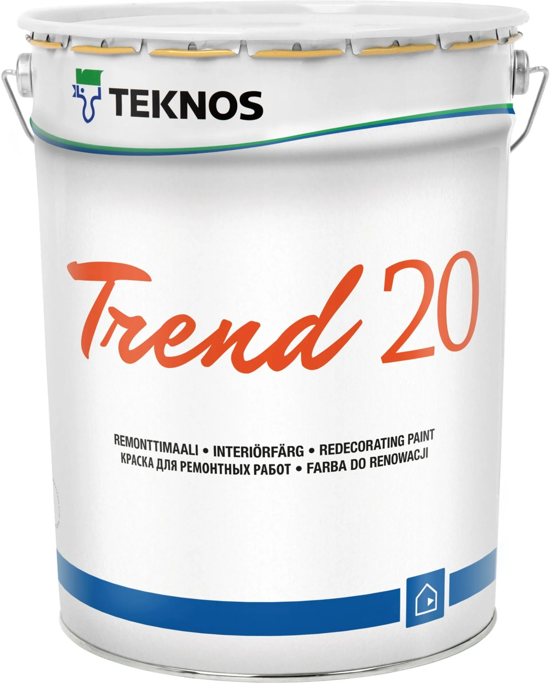 Teknos Trend 20 remonttimaali 18L PM1 valkoinen sävytettävissä puolihimmeä