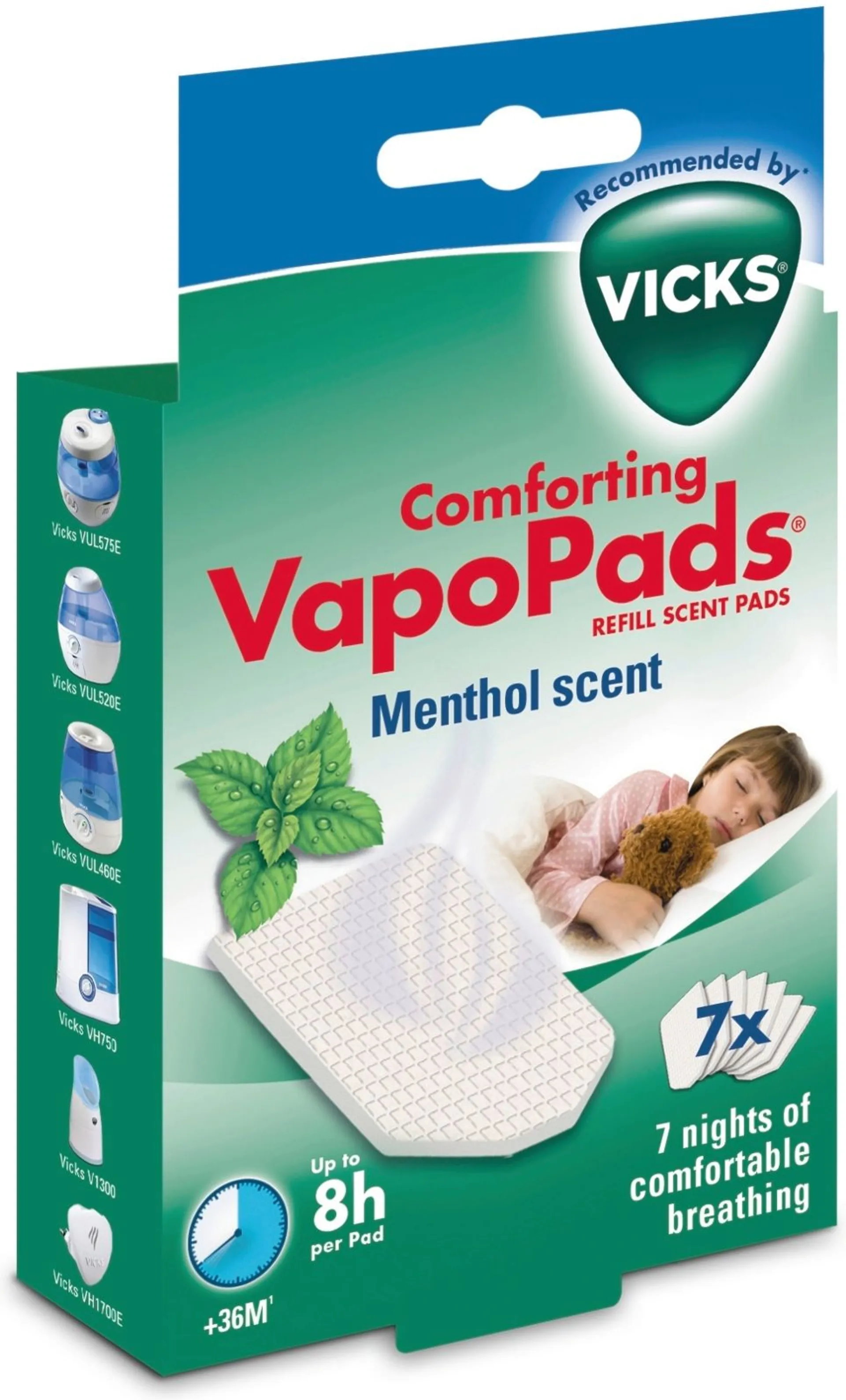 Vicks VapoPads 7 tuoksutyynyä, klassinen mentoli