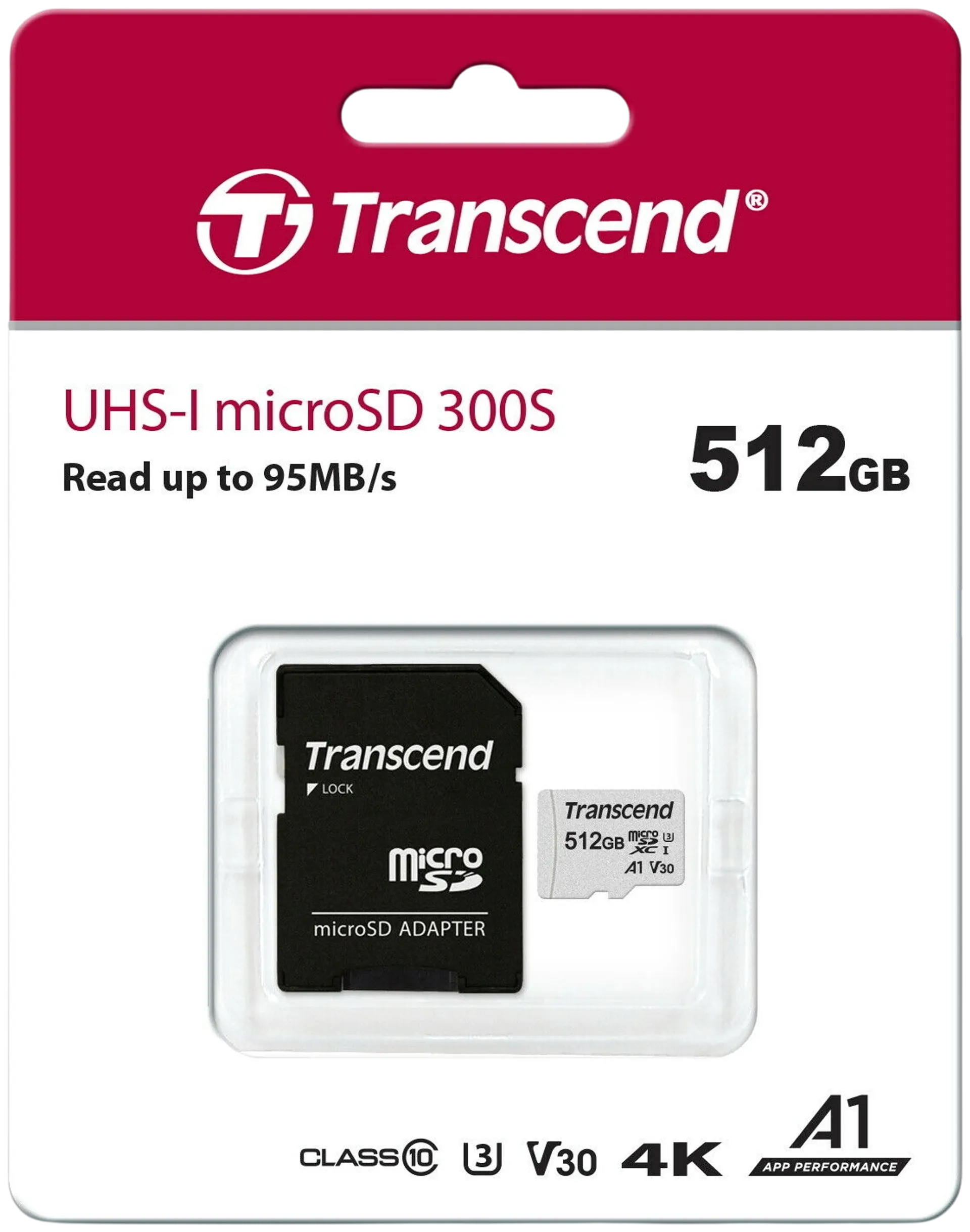 TRANSCEND 512GB U3 MICROSD muistikortti - 1