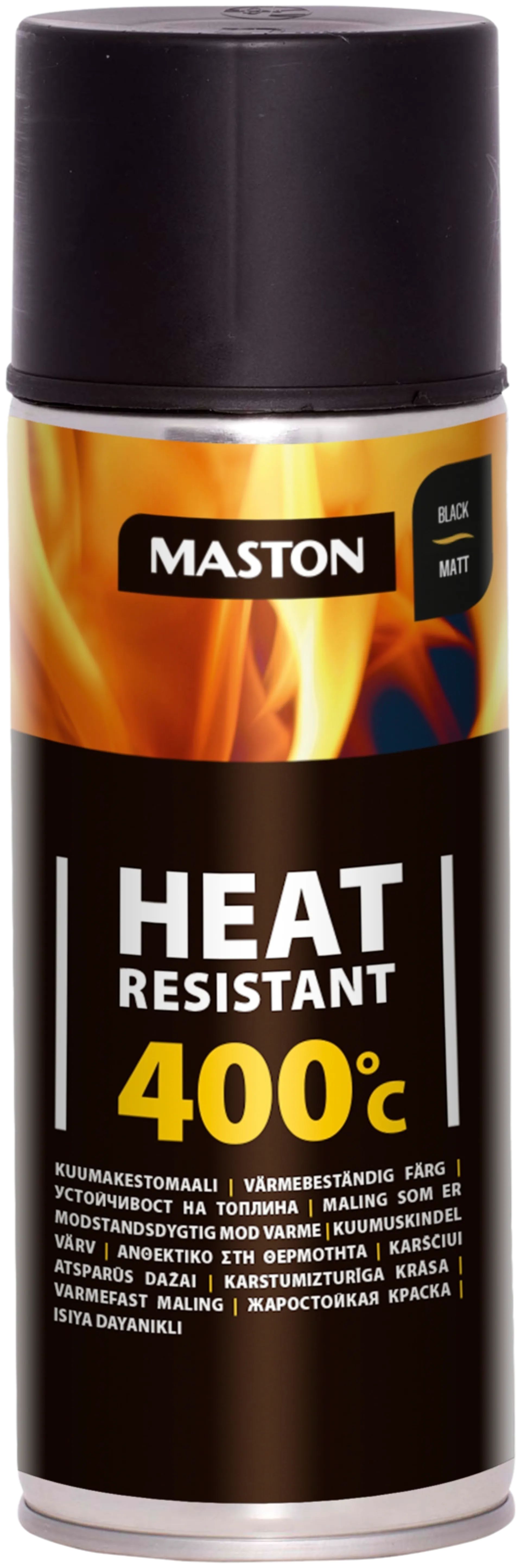 Maston kuumakestomaali 400°C spray musta 400ml