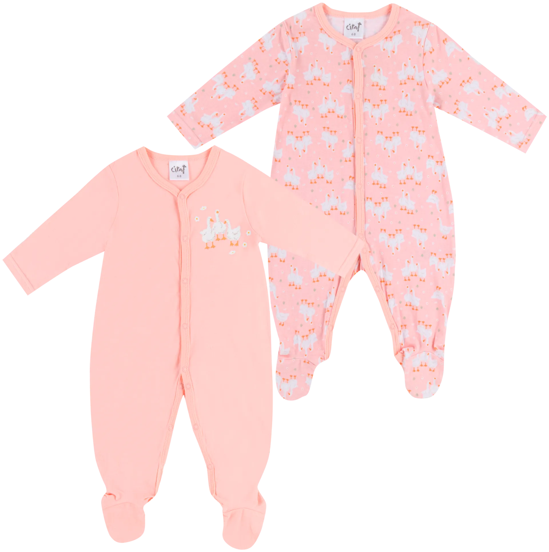 Ciraf vauvojen pyjama 250b242923 2-pack - goose aop / pale rosette - 1