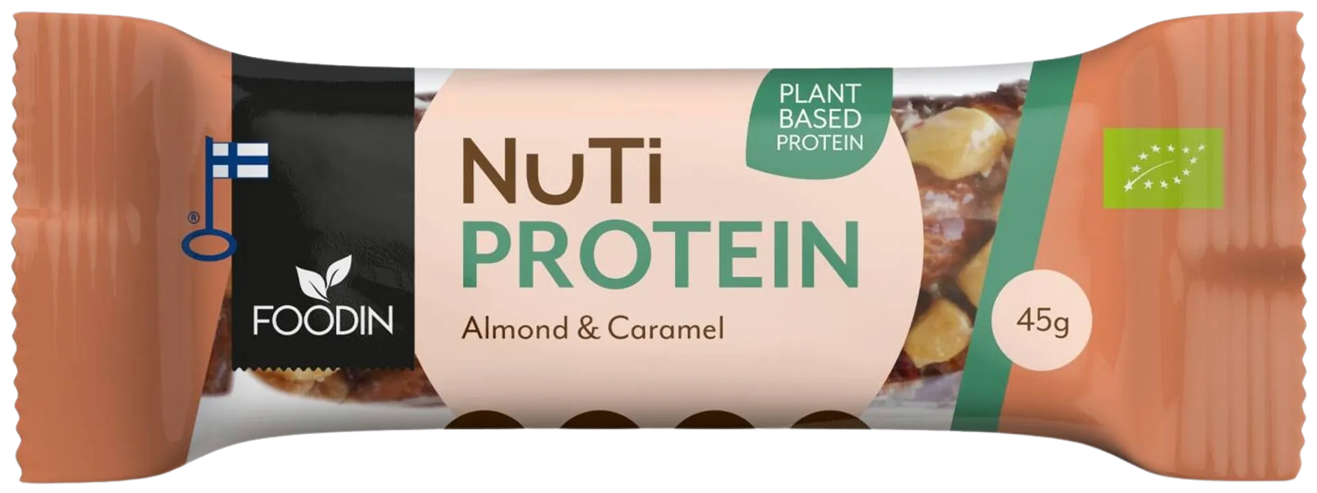 Foodin NUTI Protein, Manteli & Kinuski, luomu 45g
